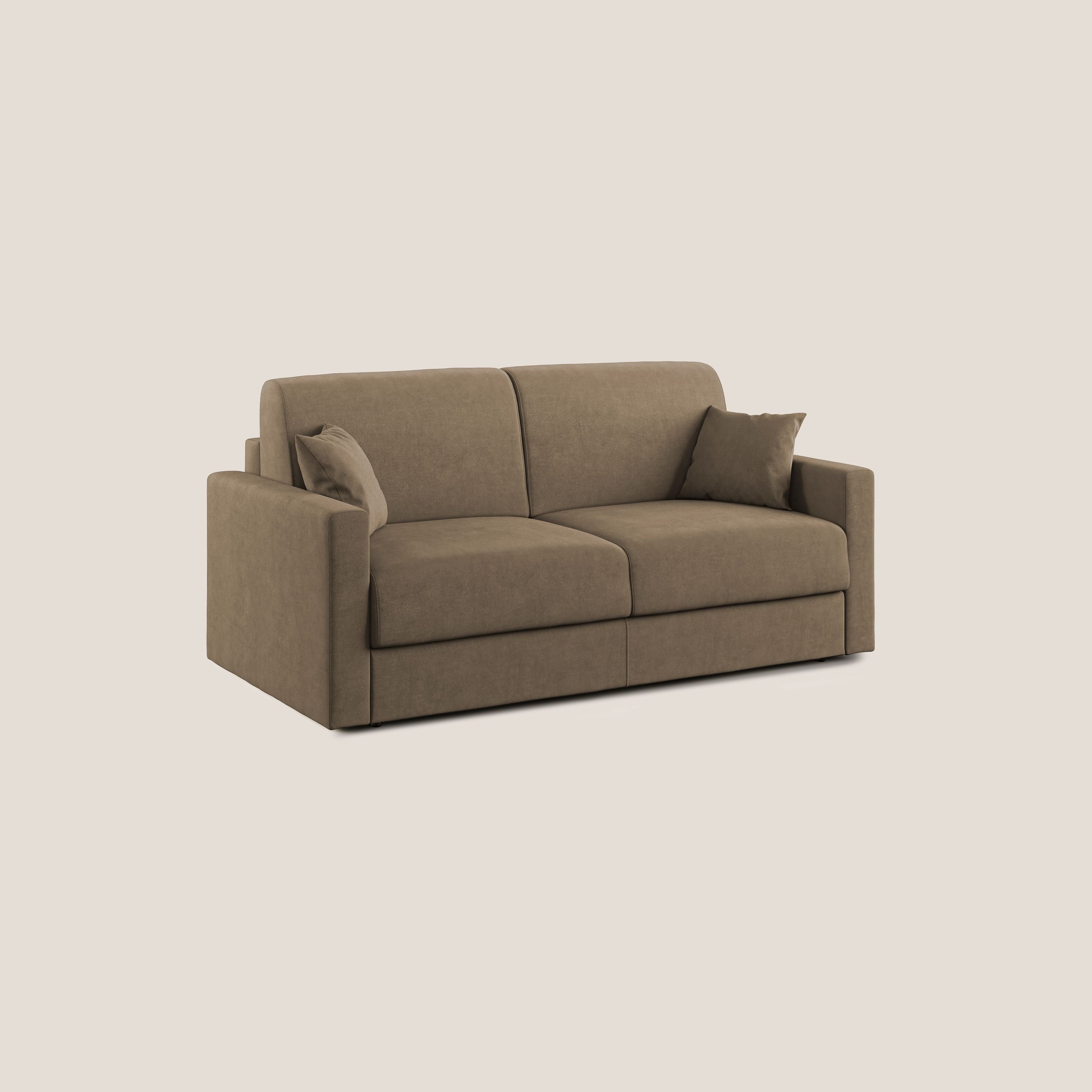 Chris Divano letto in microfibra smacchiabile T11 marrone - divani.store