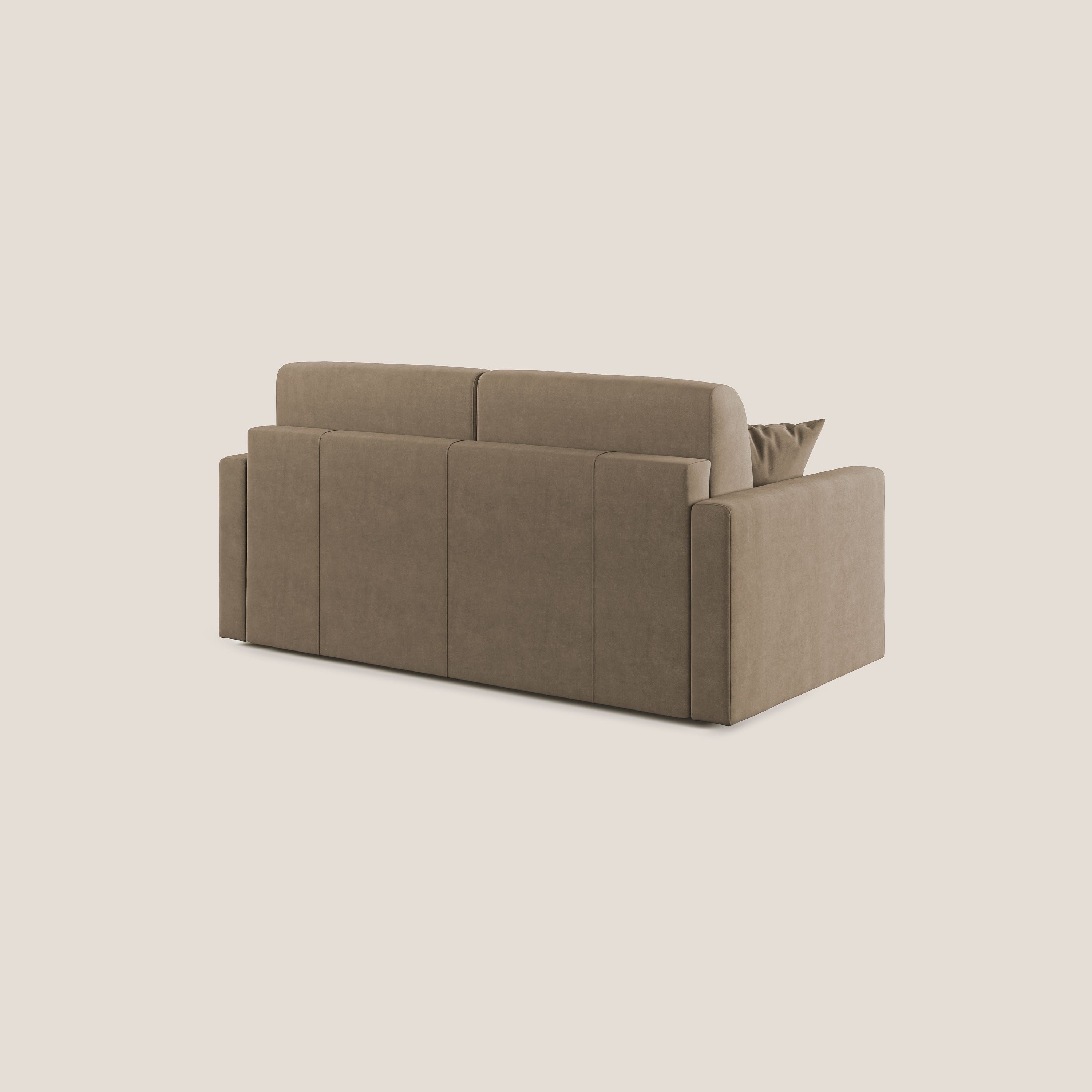 Chris Divano letto in microfibra smacchiabile T11 marrone - divani.store