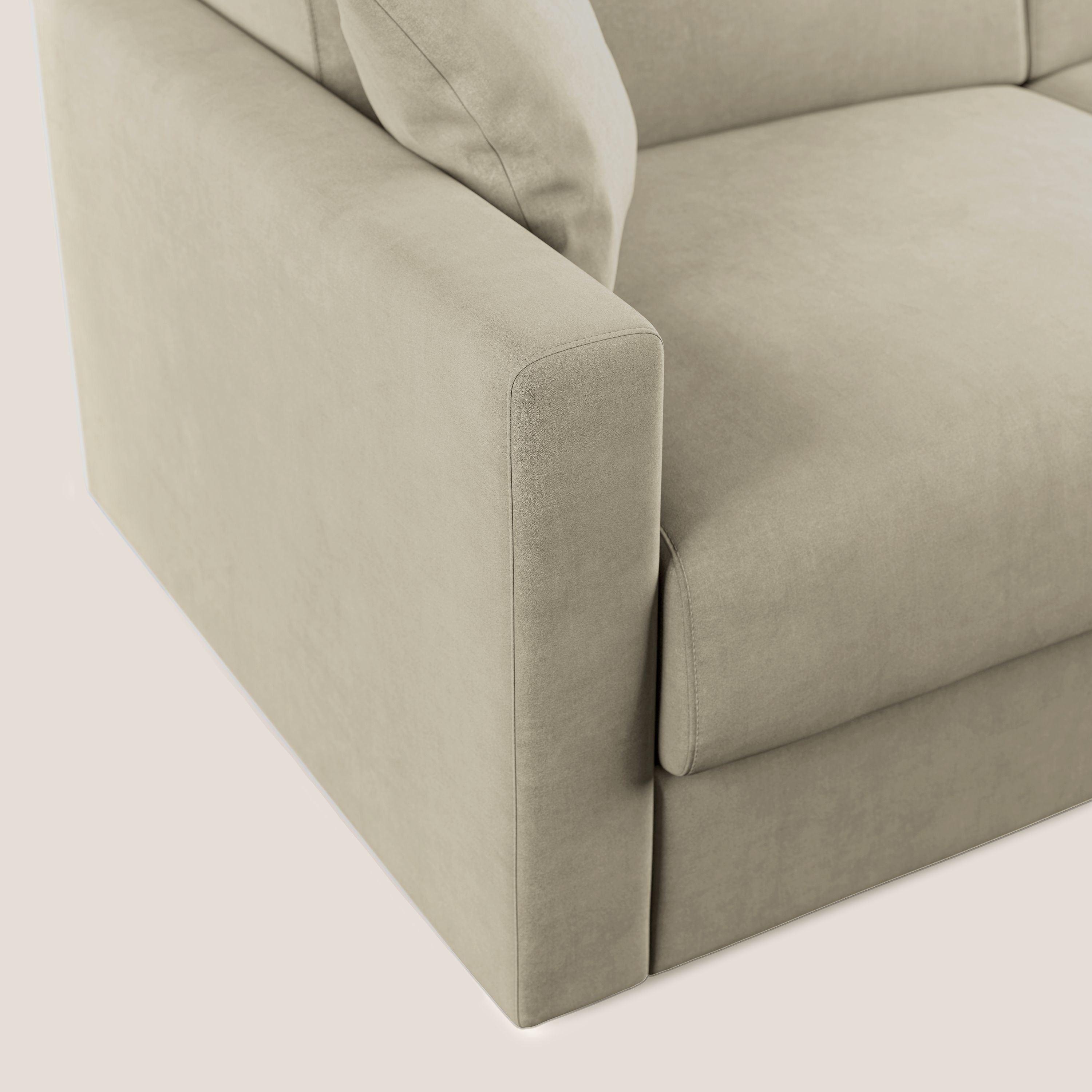 Chris Divano letto in microfibra smacchiabile T11 panna - divani.store