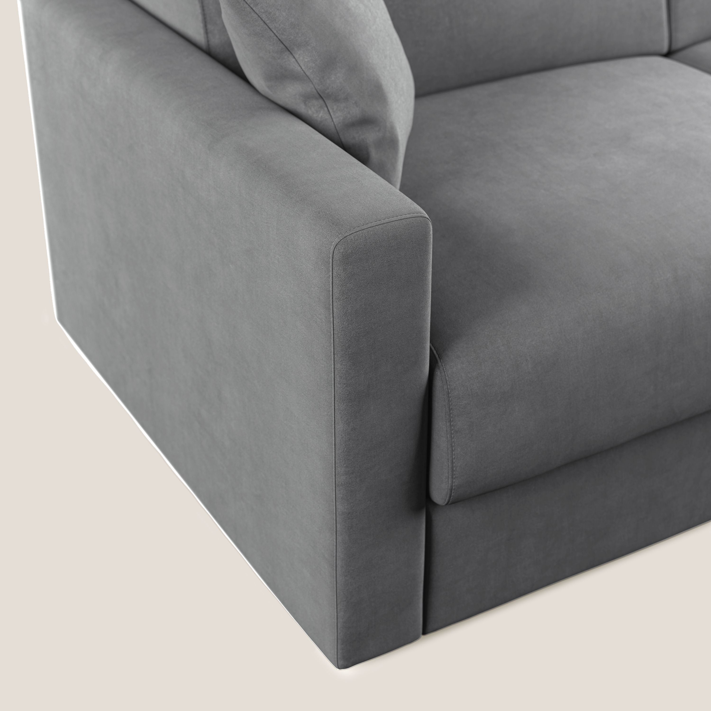 Chris Divano letto in microfibra smacchiabile T11 grigio - divani.store