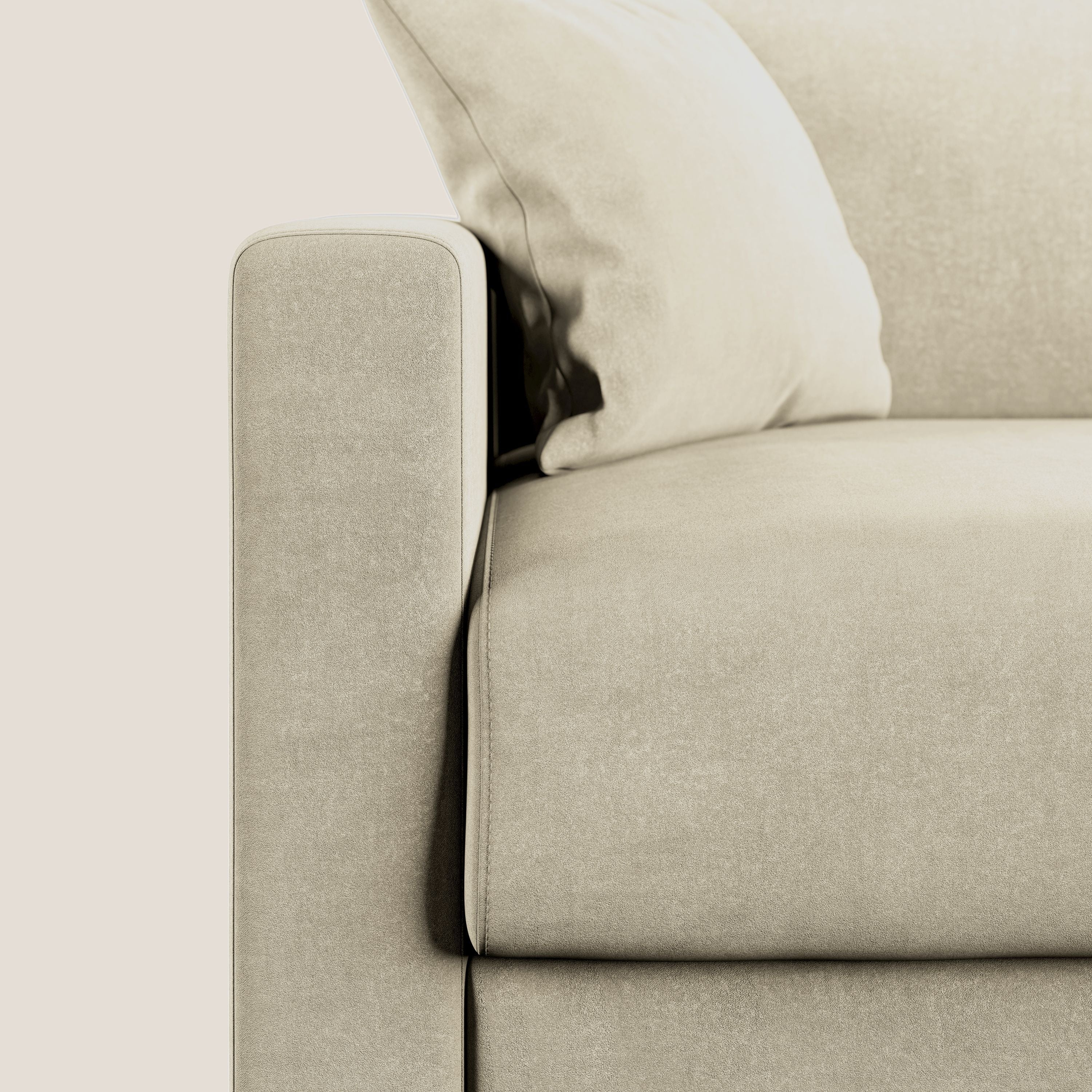 Chris Divano letto in microfibra smacchiabile T11 panna - divani.store