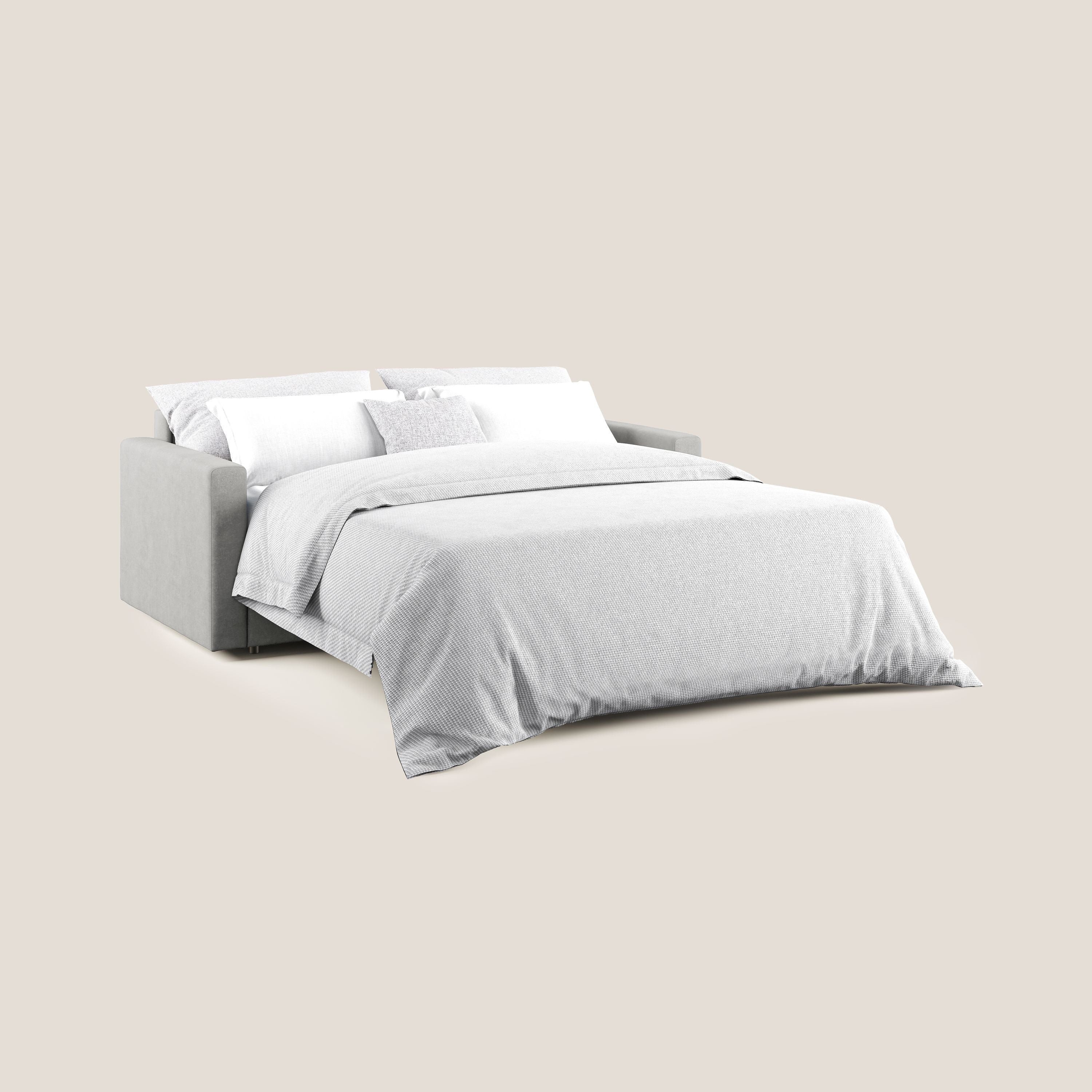 Chris Divano letto in microfibra smacchiabile T11 grigio chiaro - divani.store