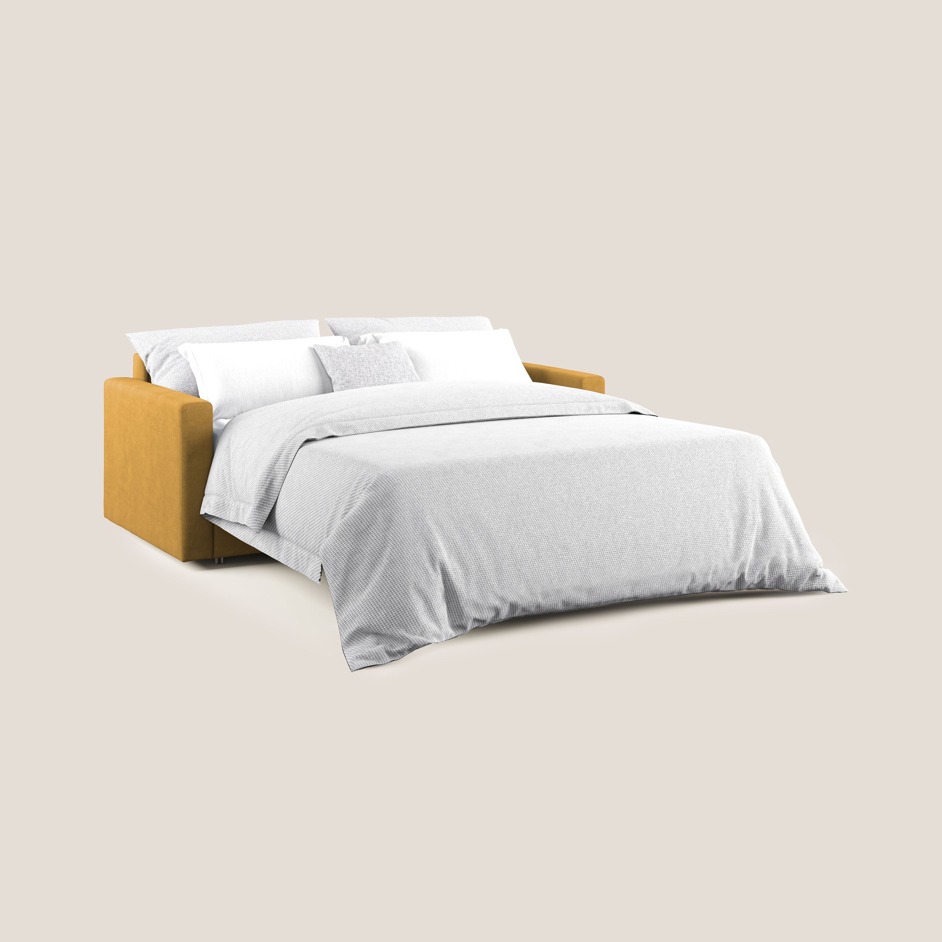Chris Divano letto in microfibra smacchiabile T11 giallo - divani.store