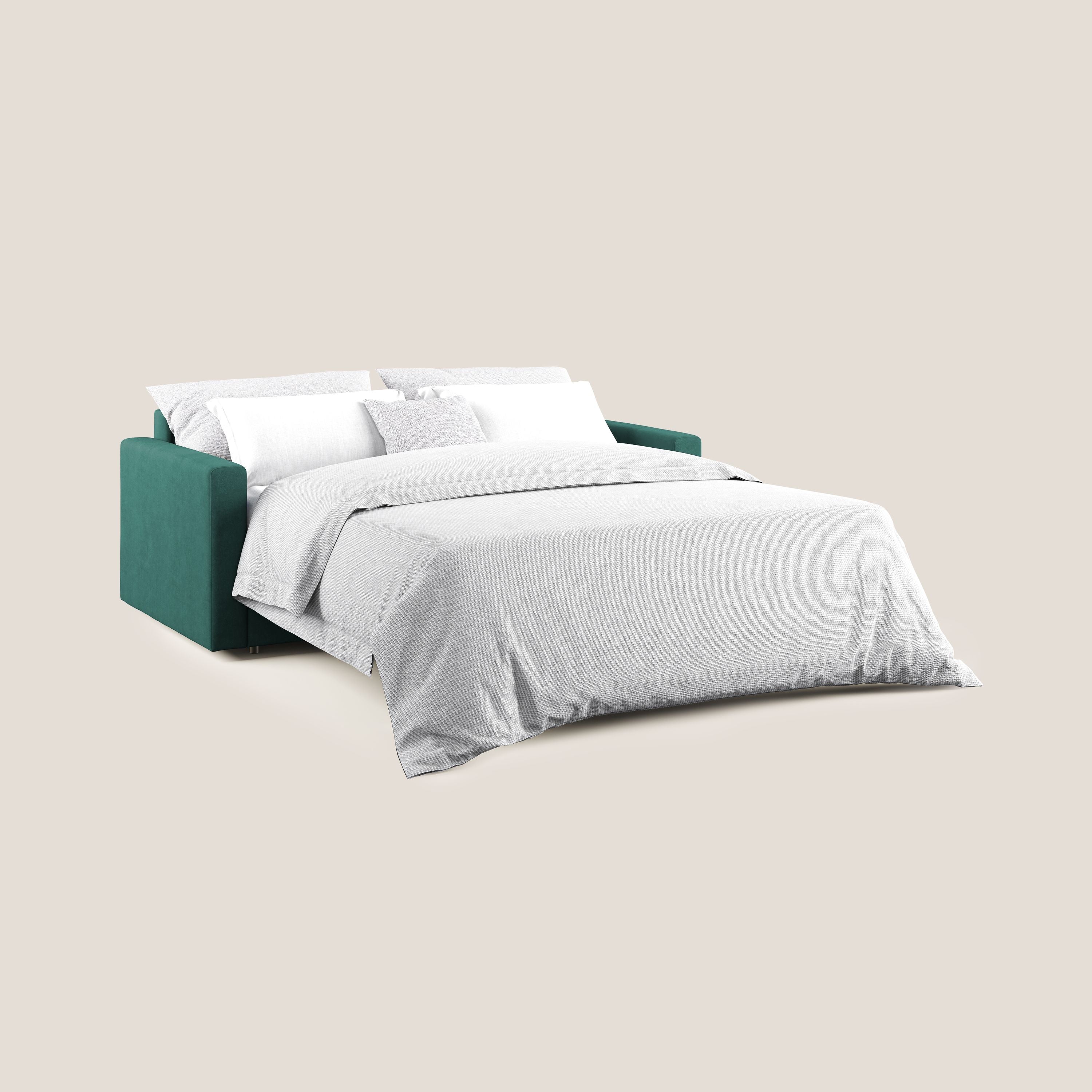 Chris Divano letto in microfibra smacchiabile T11 petrolio - divani.store
