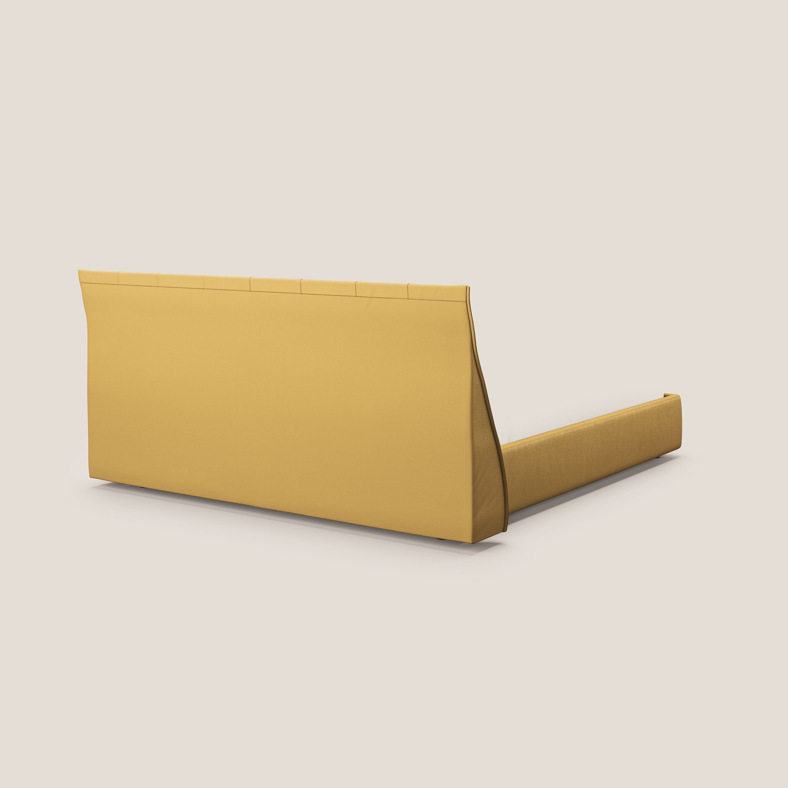 Clizia letto imbottito di design con vano contenitore in ecopelle impermeabile T04 - divani.store