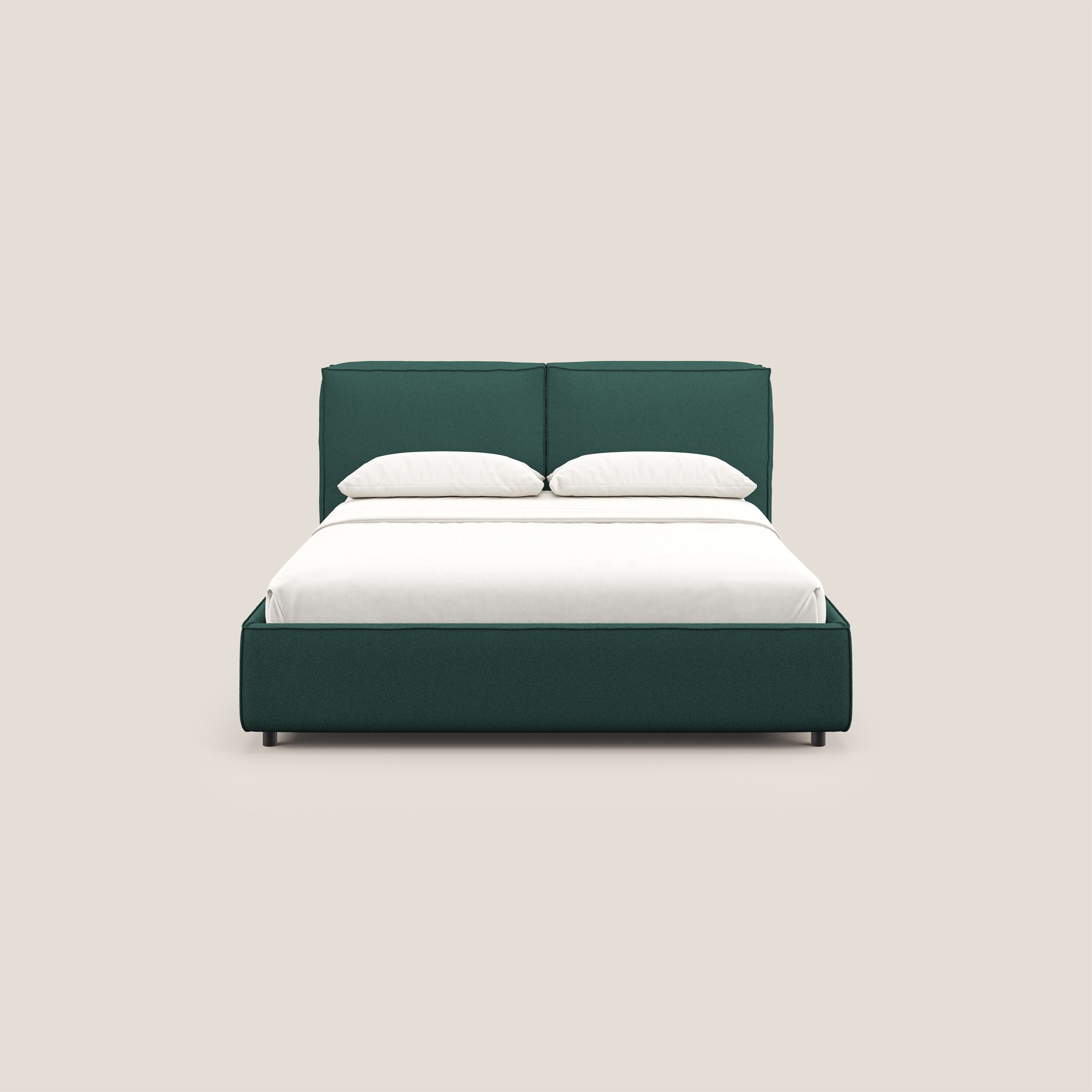 Cocoon letto imbottito contenitore sfoderabile in bouclet impermeabile T07 verde - divani.store