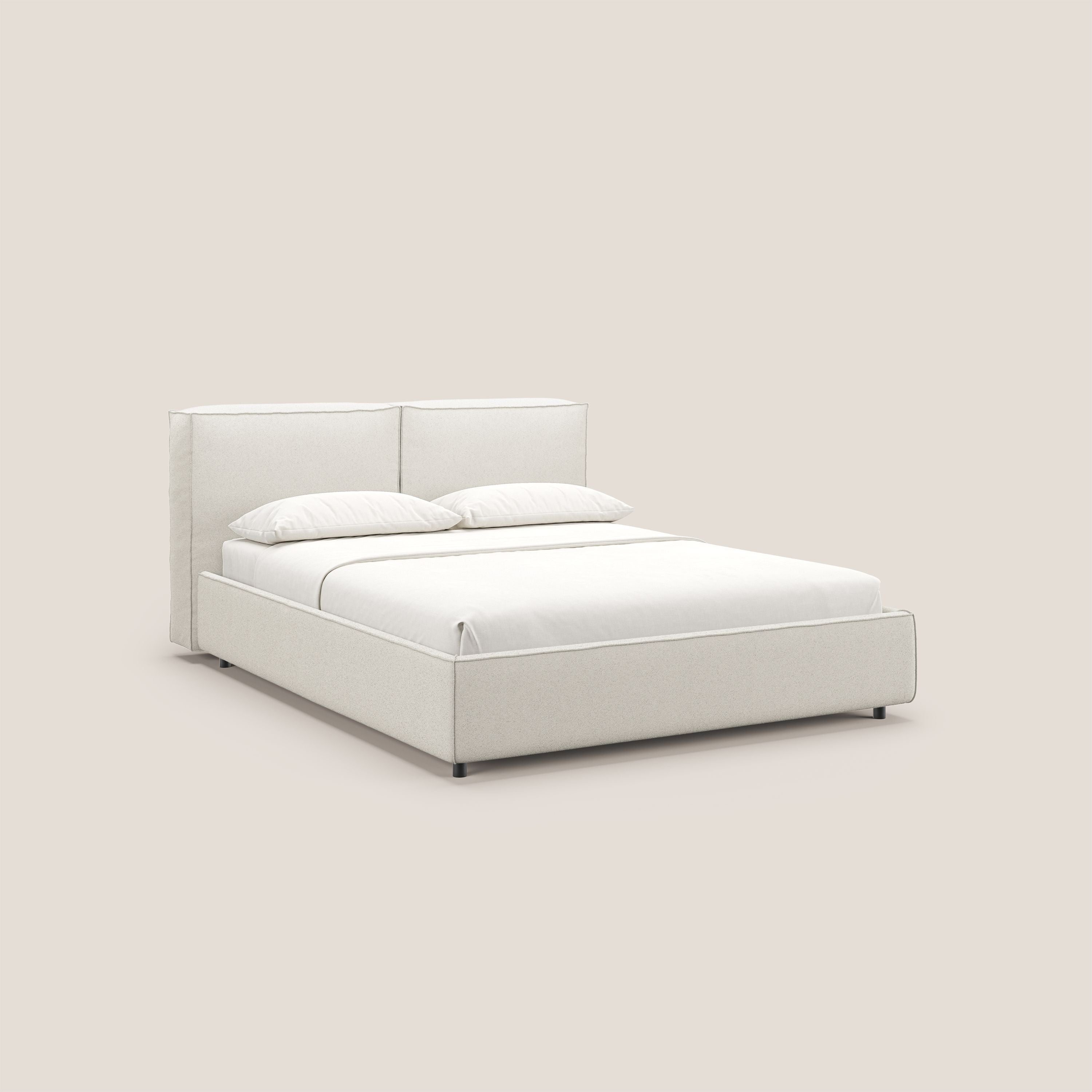 Cocoon letto imbottito contenitore sfoderabile in bouclet impermeabile T07 bianco - divani.store
