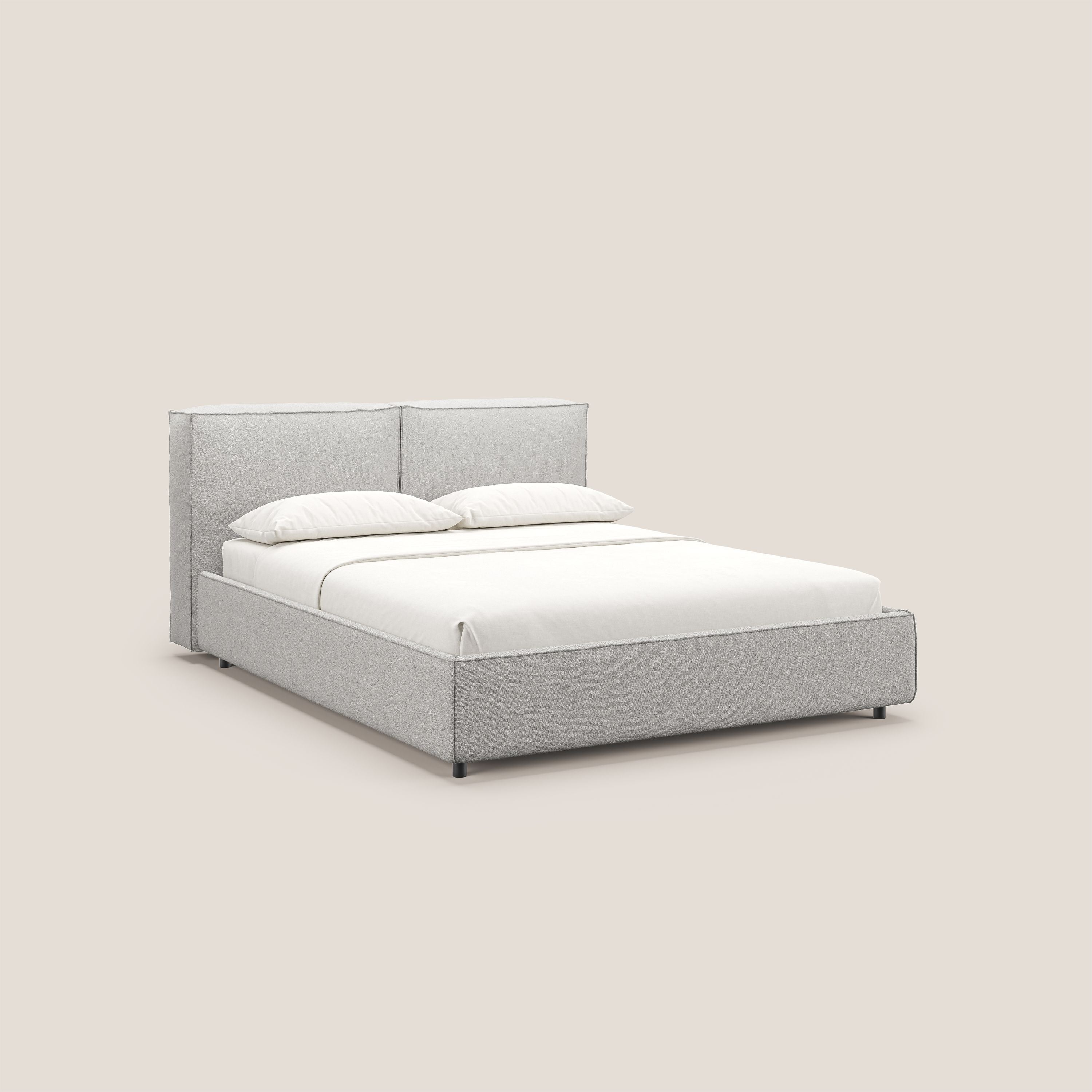 Cocoon letto imbottito contenitore sfoderabile in bouclet impermeabile T07 grigio - divani.store