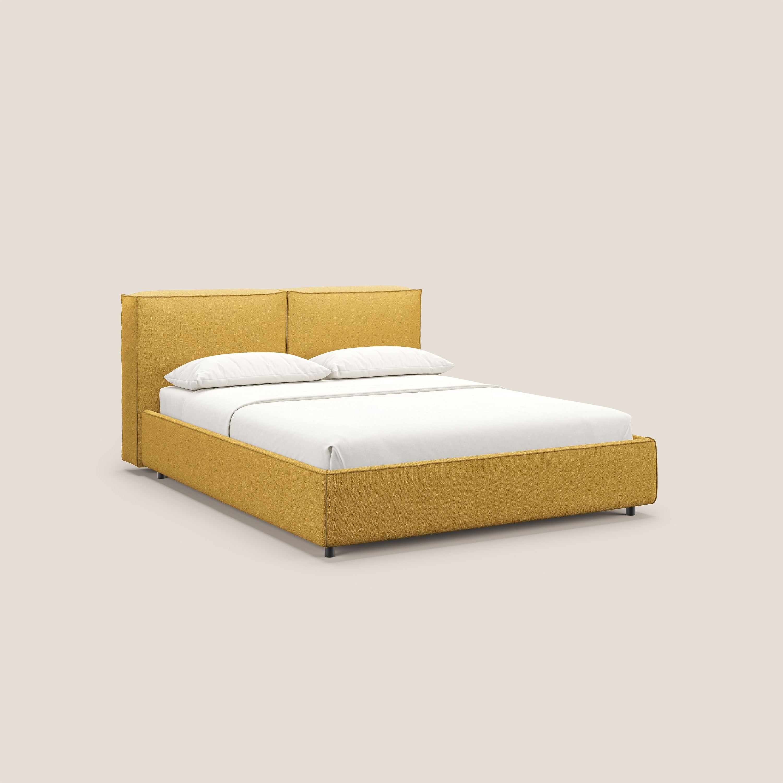 Cocoon letto imbottito contenitore sfoderabile in bouclet impermeabile T07 giallo - divani.store