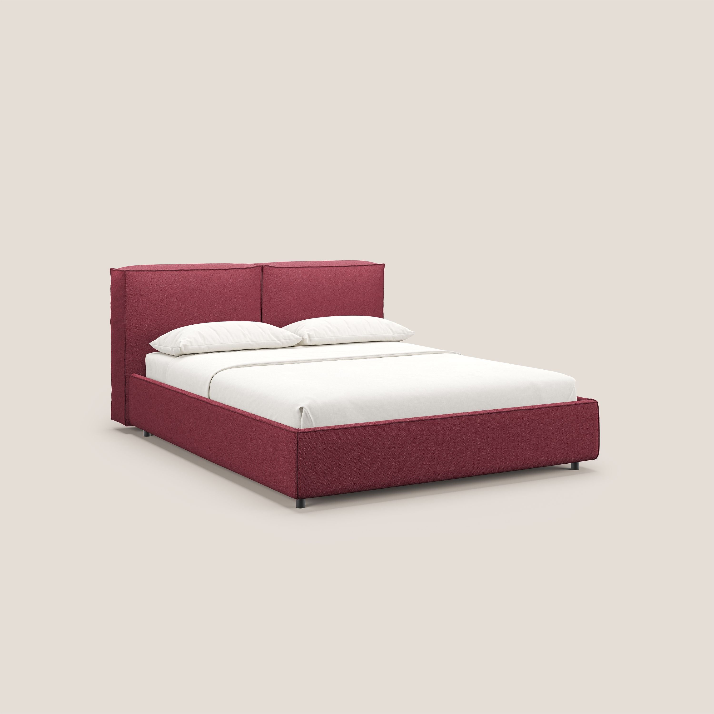Cocoon letto imbottito contenitore sfoderabile in bouclet impermeabile T07 rosso - divani.store