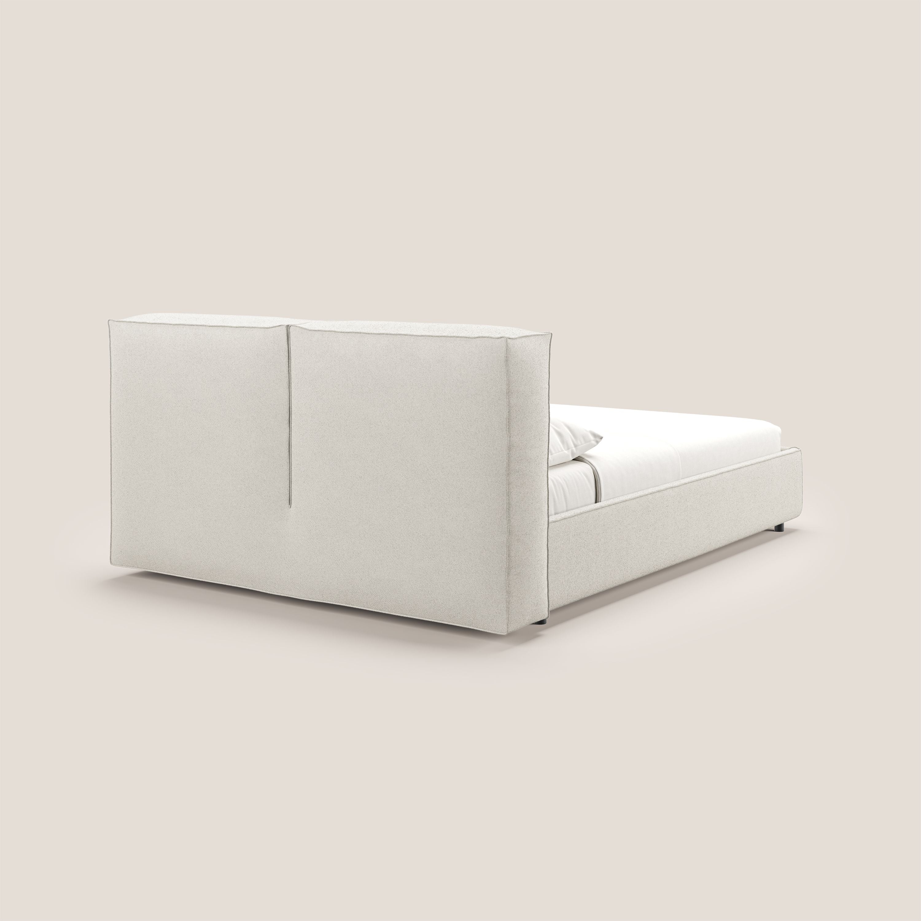 Cocoon letto imbottito contenitore sfoderabile in bouclet impermeabile T07 bianco - divani.store