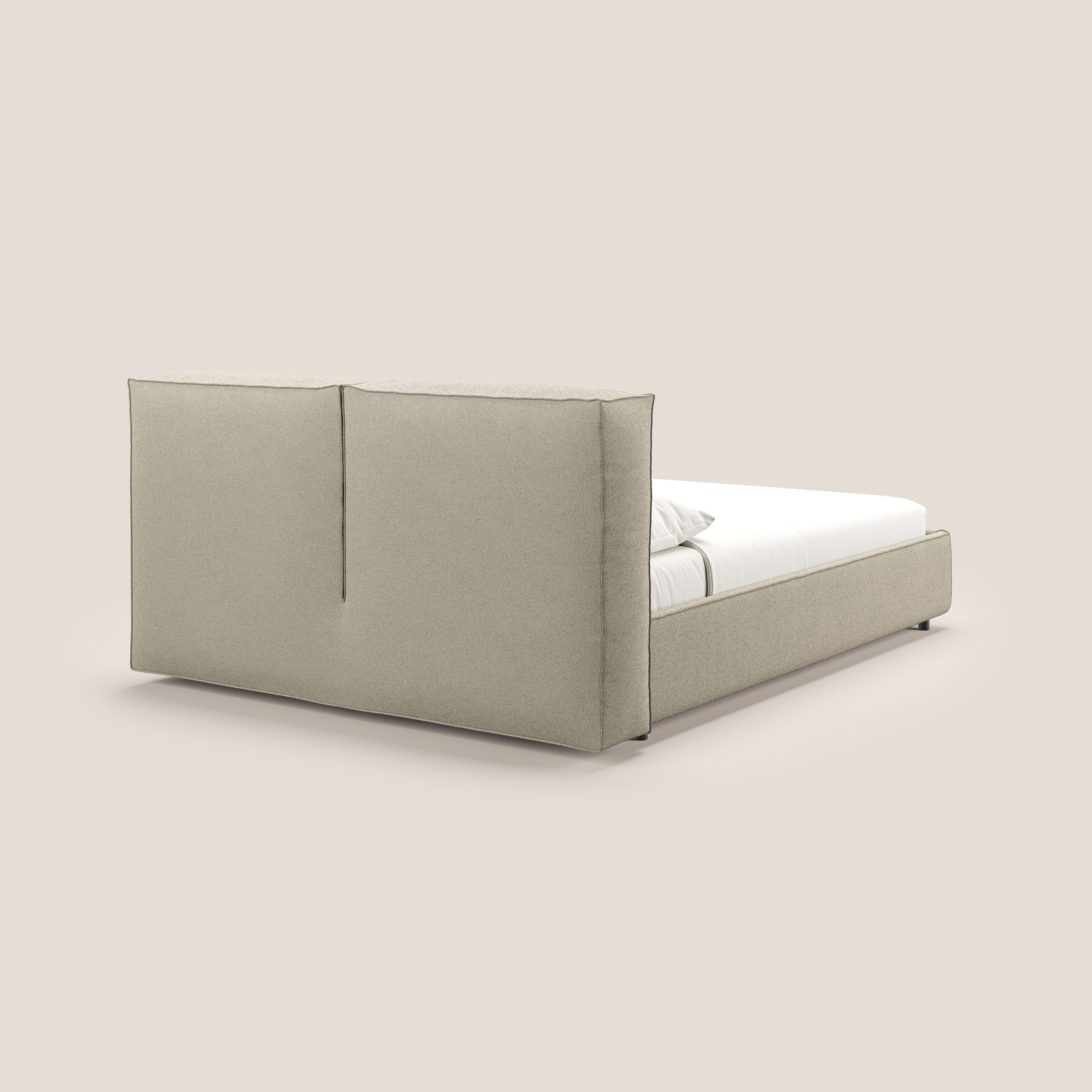 Cocoon letto imbottito contenitore sfoderabile in bouclet impermeabile T07 beige - divani.store