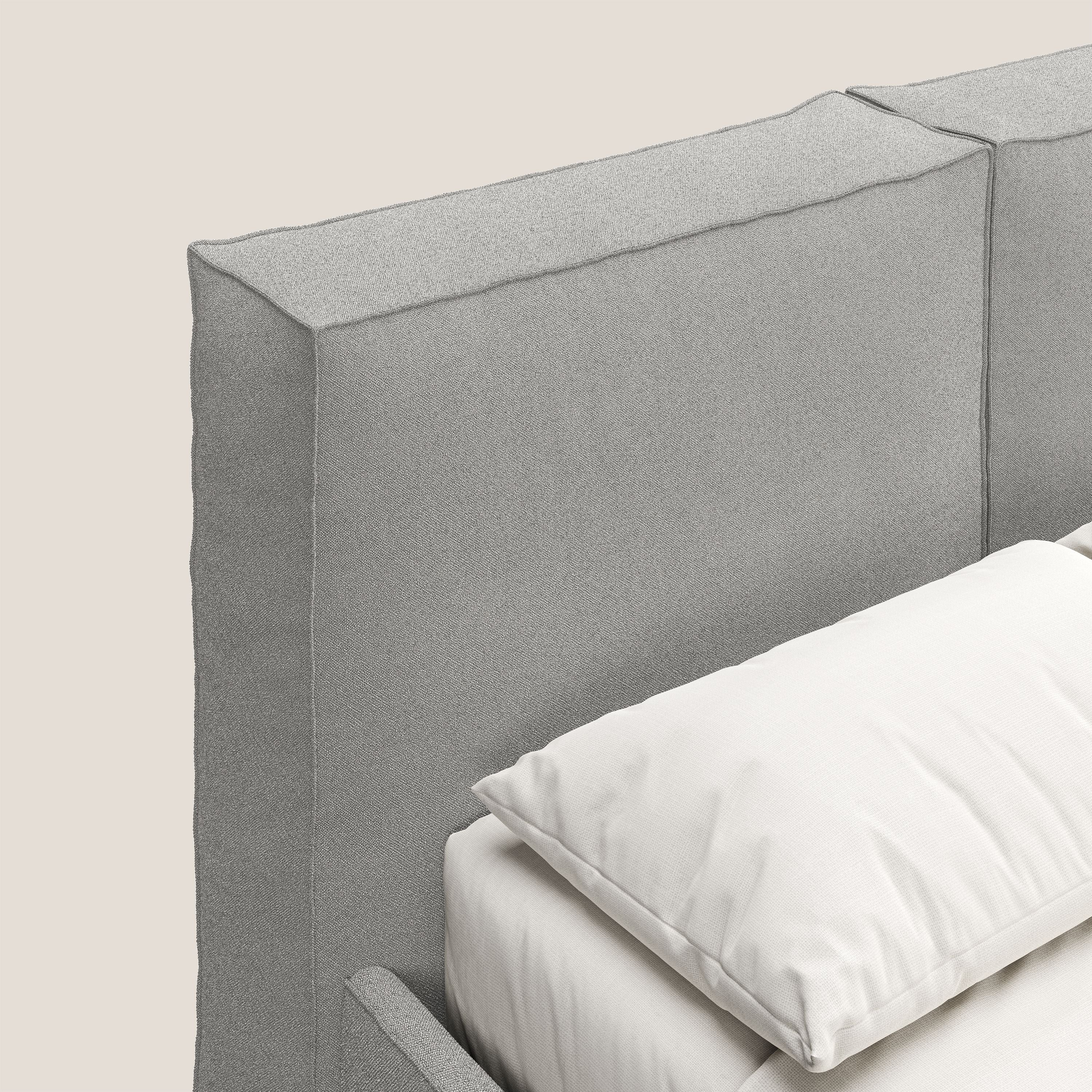 Cocoon letto imbottito contenitore sfoderabile in bouclet impermeabile T07 grigio - divani.store