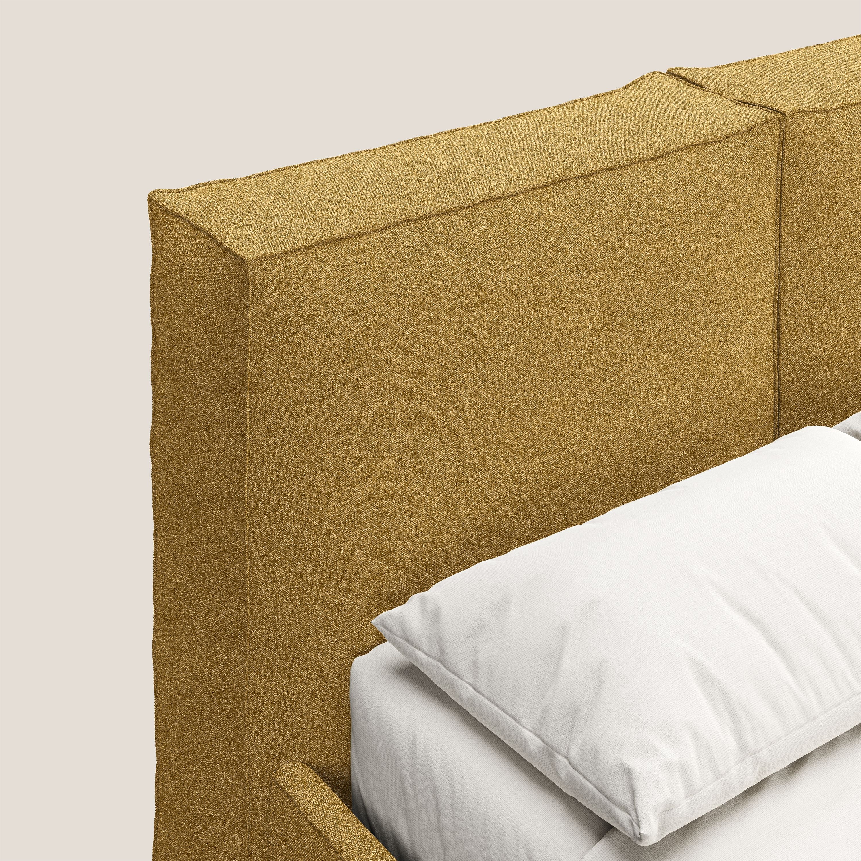 Cocoon letto imbottito contenitore sfoderabile in bouclet impermeabile T07 giallo - divani.store