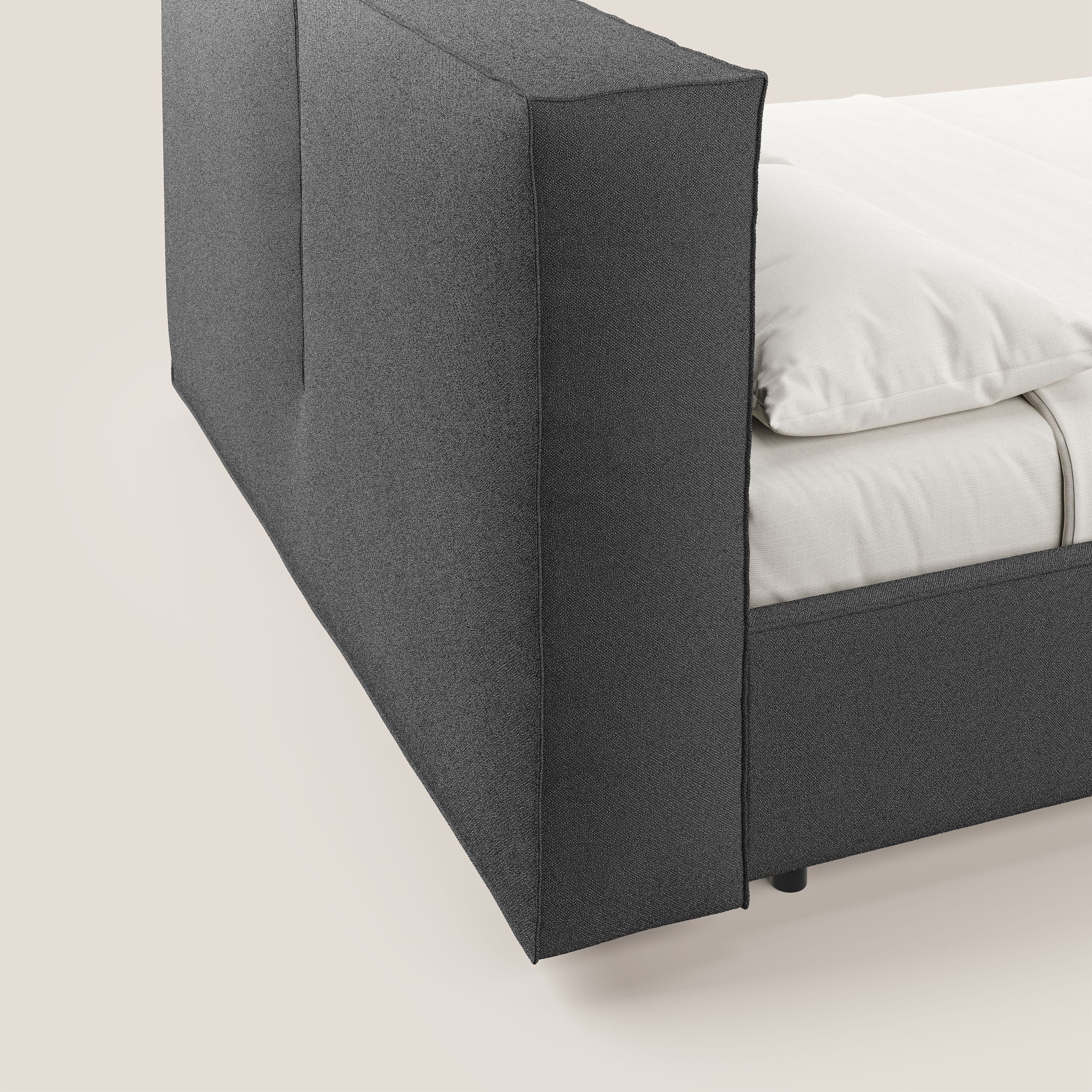 Cocoon letto imbottito contenitore sfoderabile in bouclet impermeabile T07 antracite - divani.store