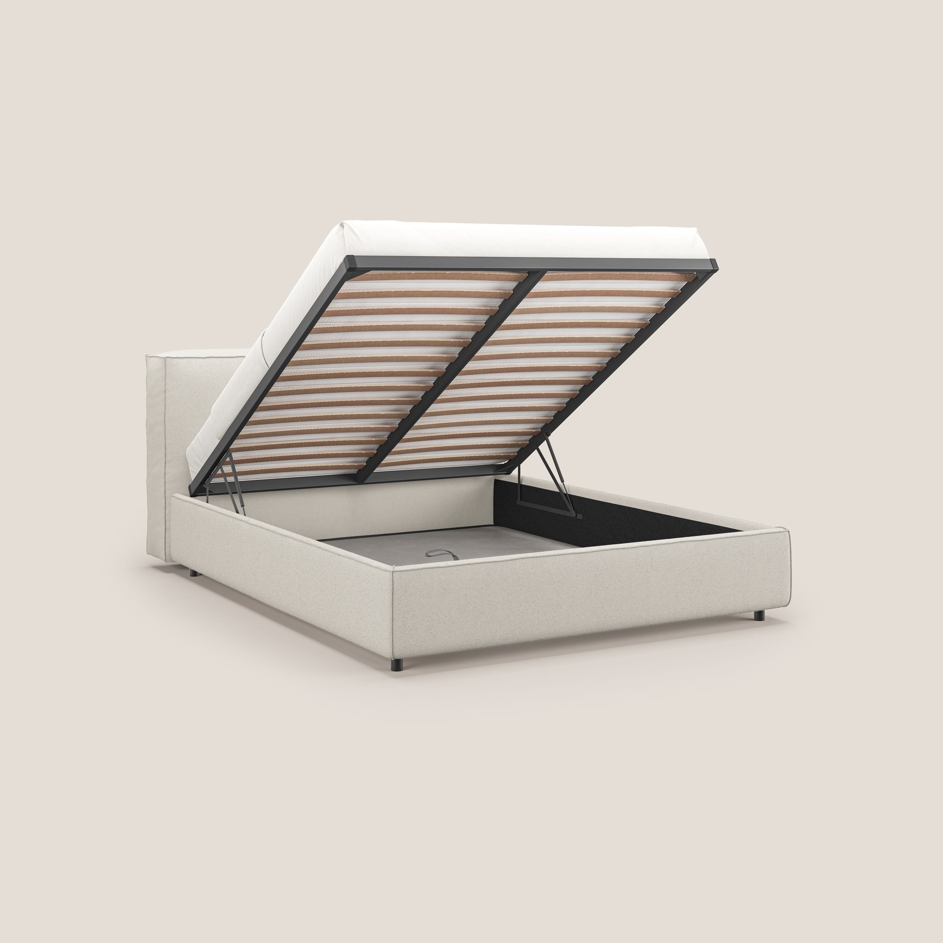 Cocoon letto imbottito contenitore sfoderabile in bouclet impermeabile T07 bianco - divani.store