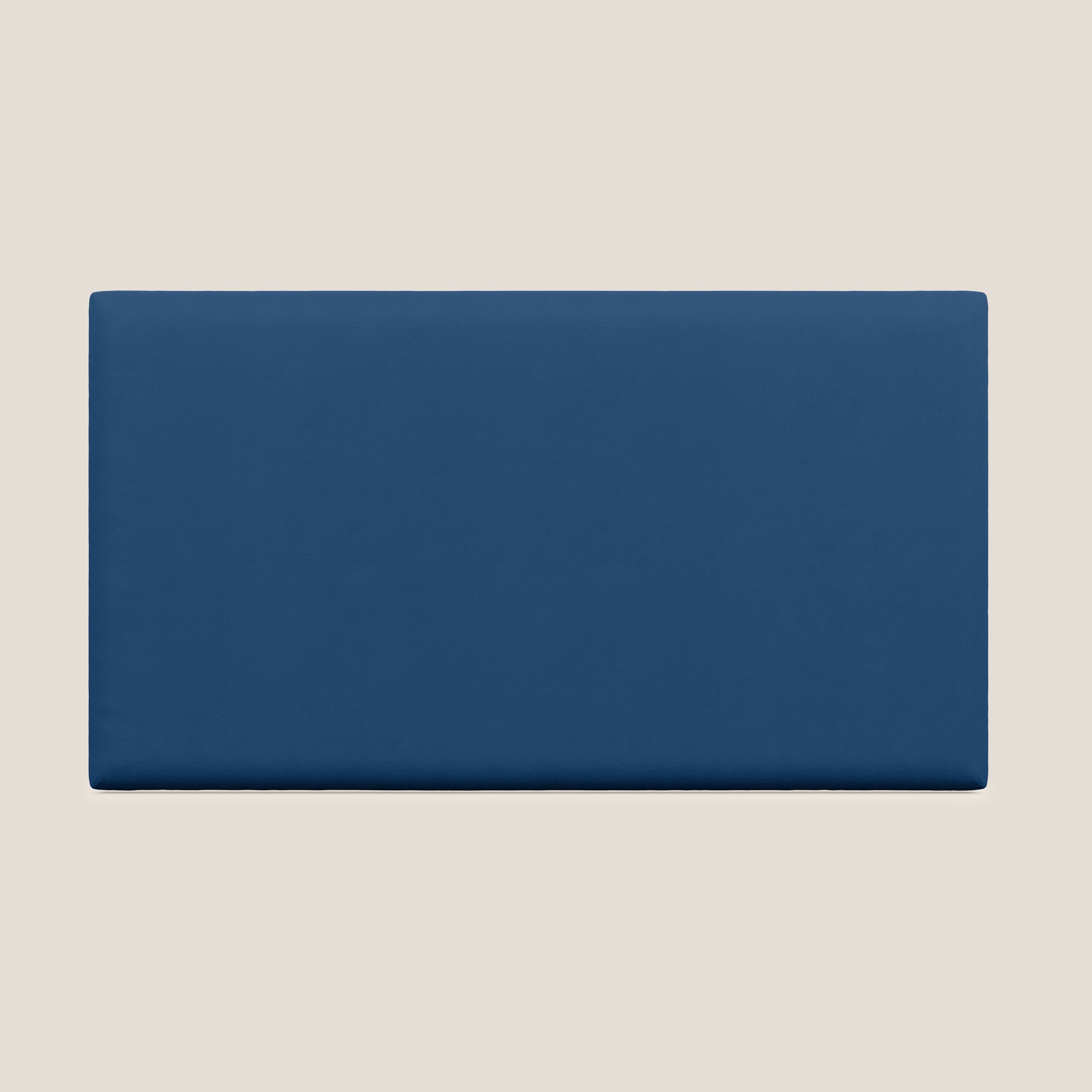 Testata pannello a muro media di varie dimensioni in microfibra smacchiabile T11 blu - divani.store