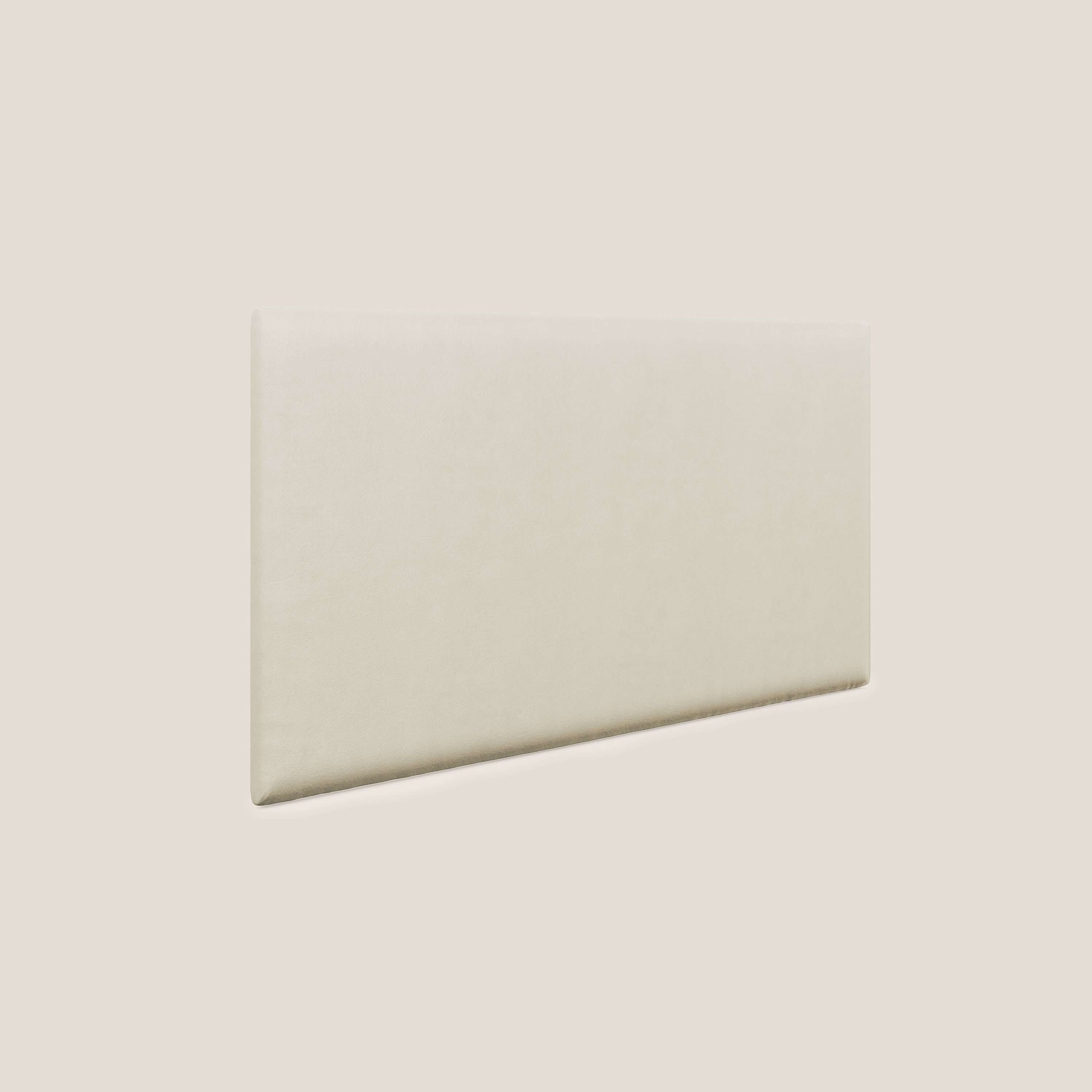 Testata pannello a muro media di varie dimensioni in microfibra smacchiabile T11 panna - divani.store