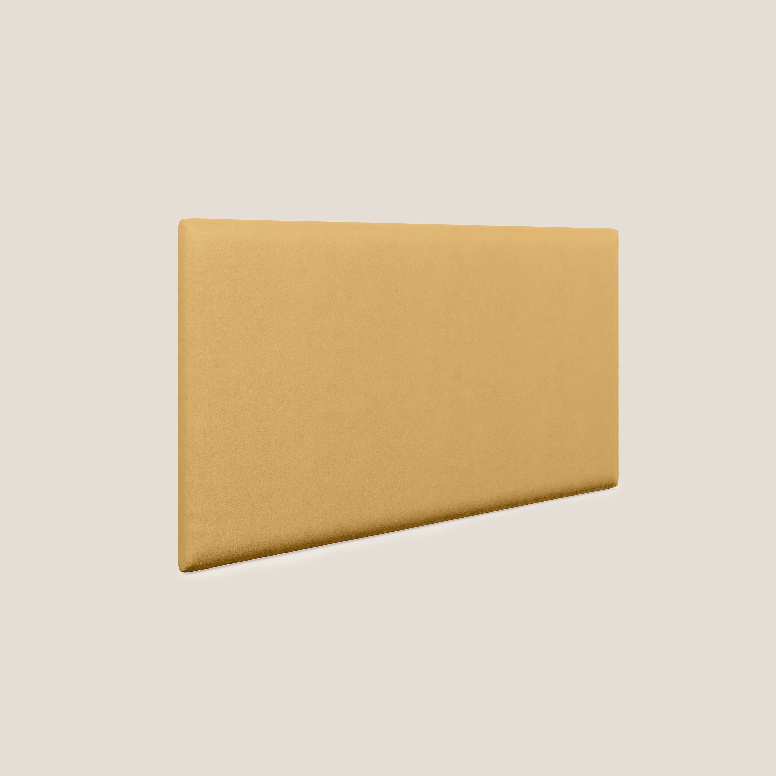 Testata pannello a muro media di varie dimensioni in microfibra smacchiabile T11 giallo - divani.store
