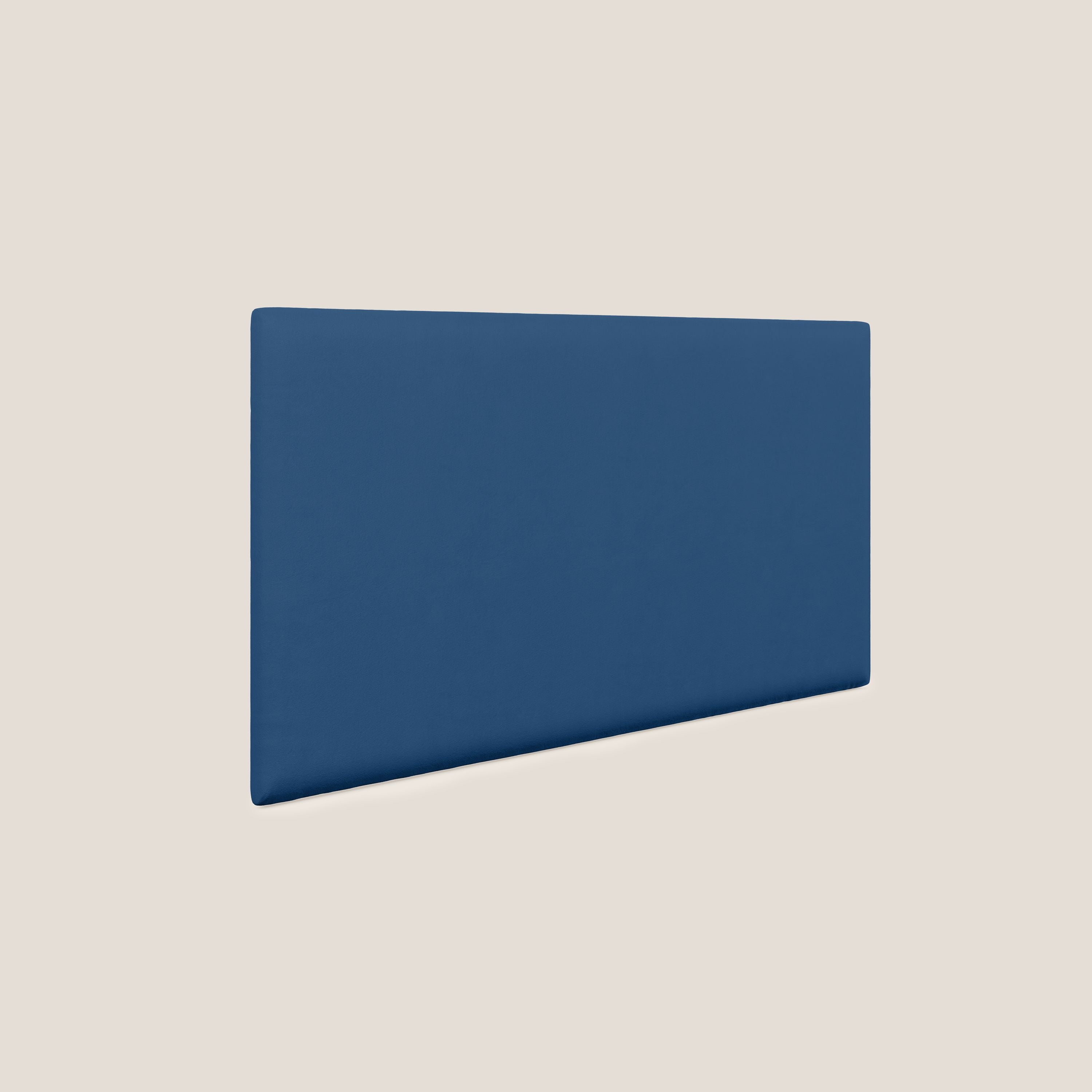 Testata pannello a muro piccola di varie dimensioni in microfibra smacchiabile T11 blu - divani.store