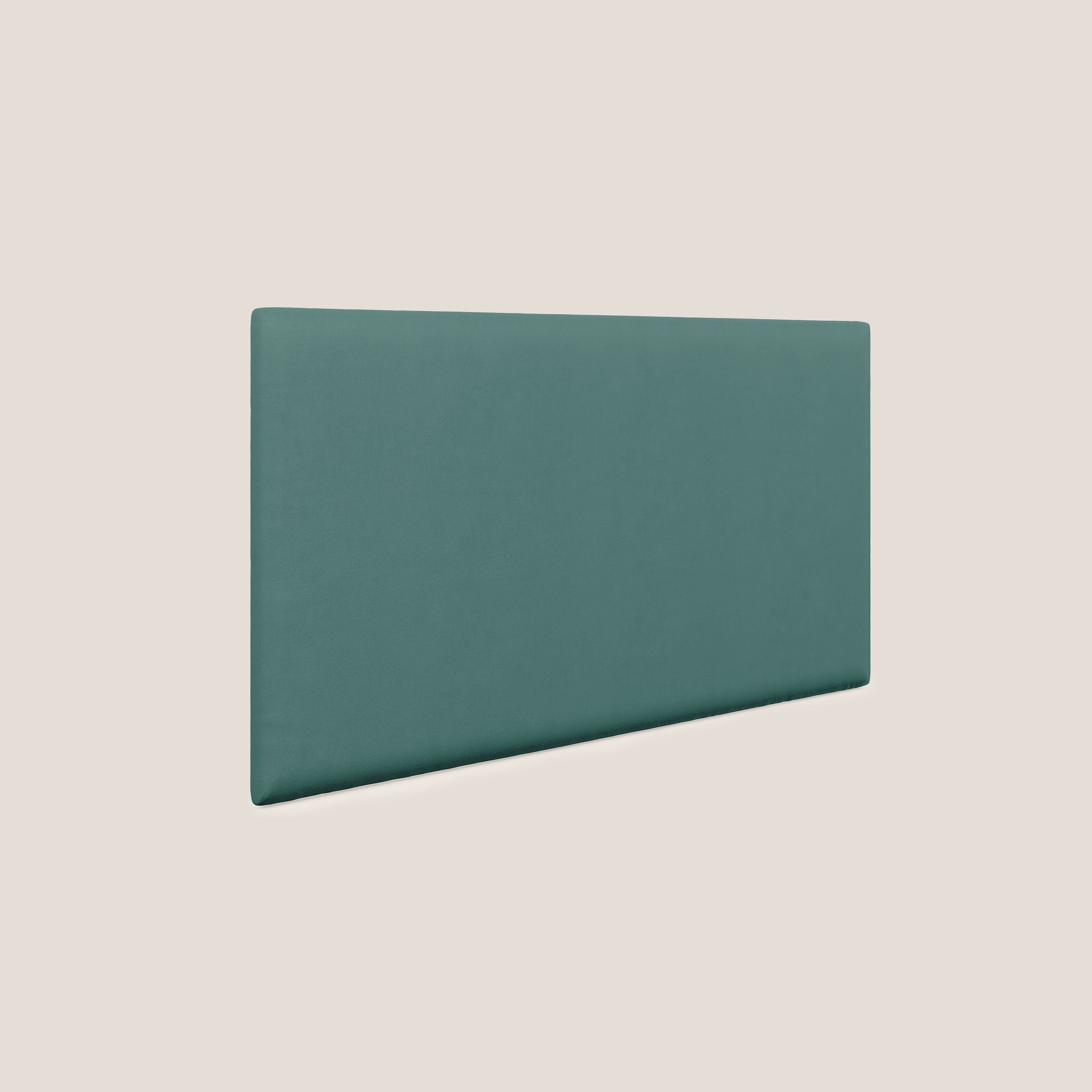 Testata pannello a muro piccola di varie dimensioni in microfibra smacchiabile T11 petrolio - divani.store