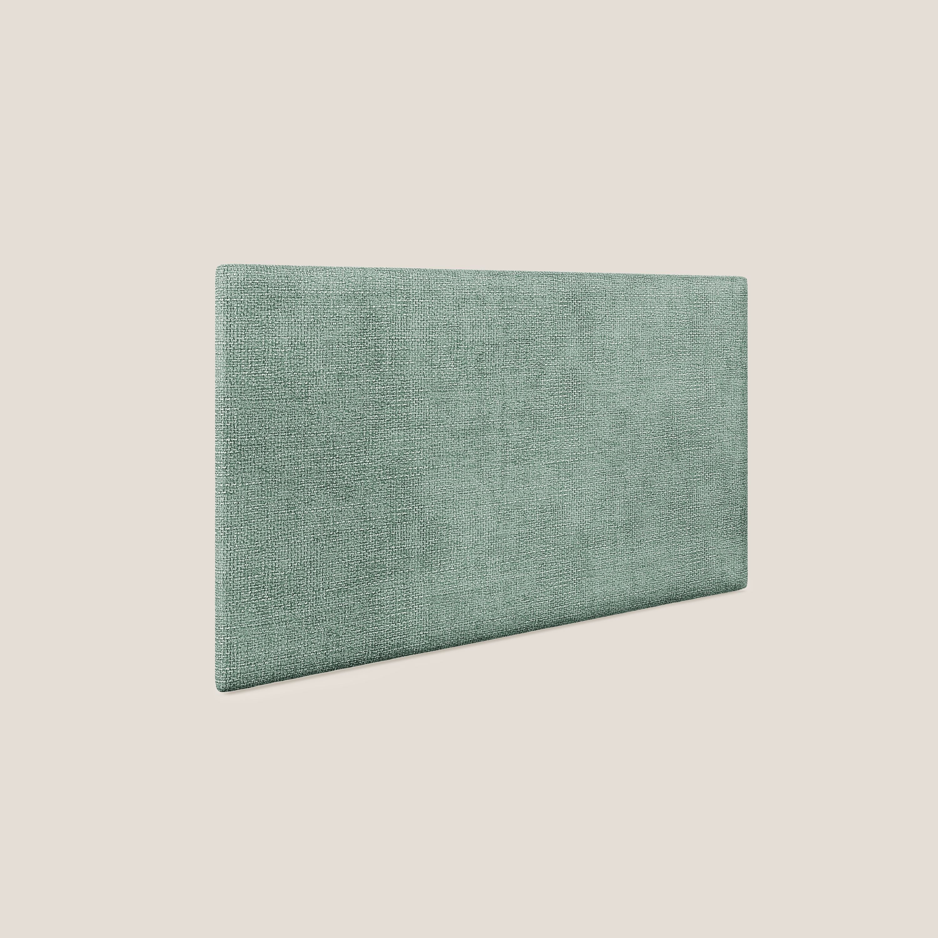 Testata pannello a muro media di varie dimensioni in morbido tessuto impermeabile T10 salvia - divani.store