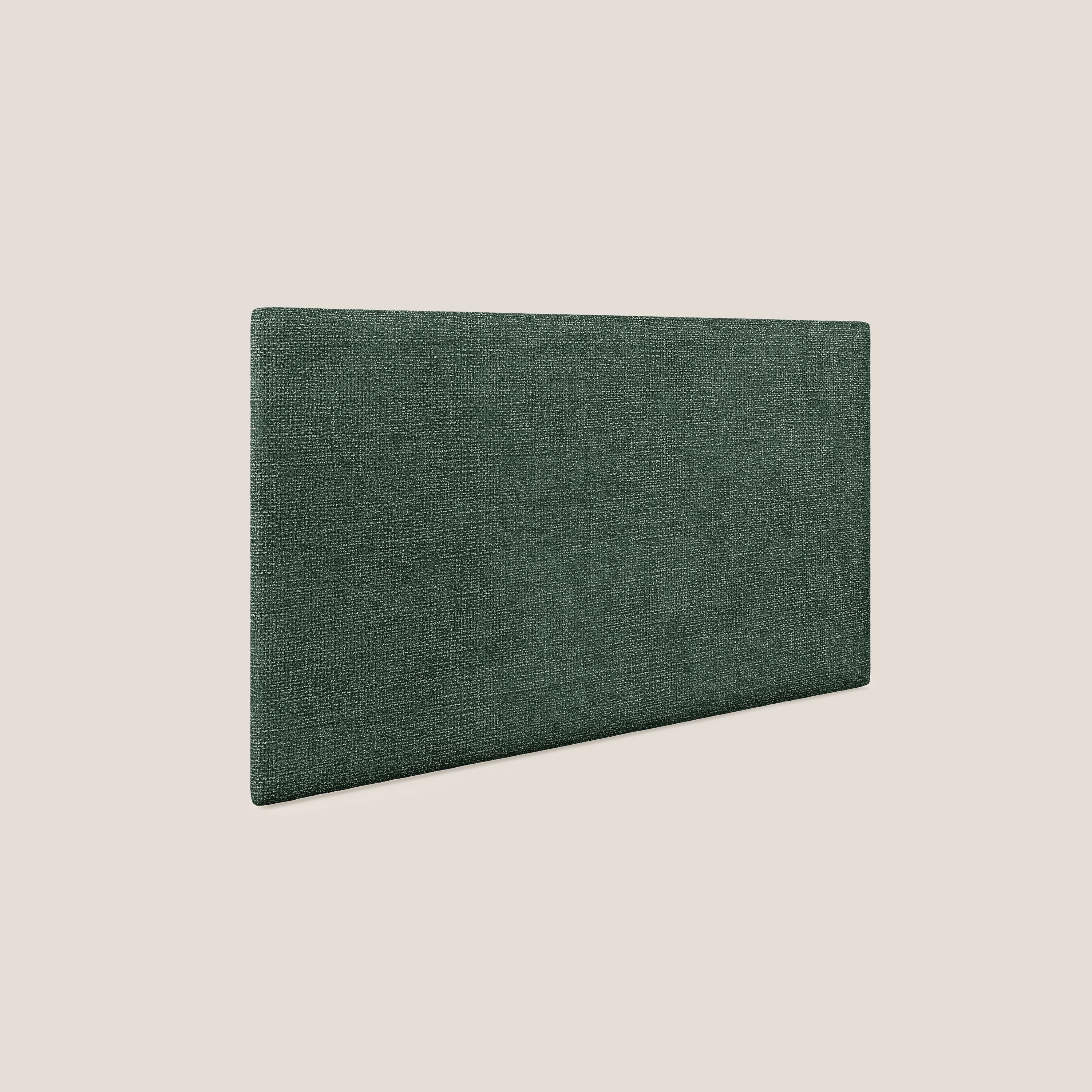 Testata pannello a muro piccola di varie dimensioni in morbido tessuto impermeabile T10 verde - divani.store
