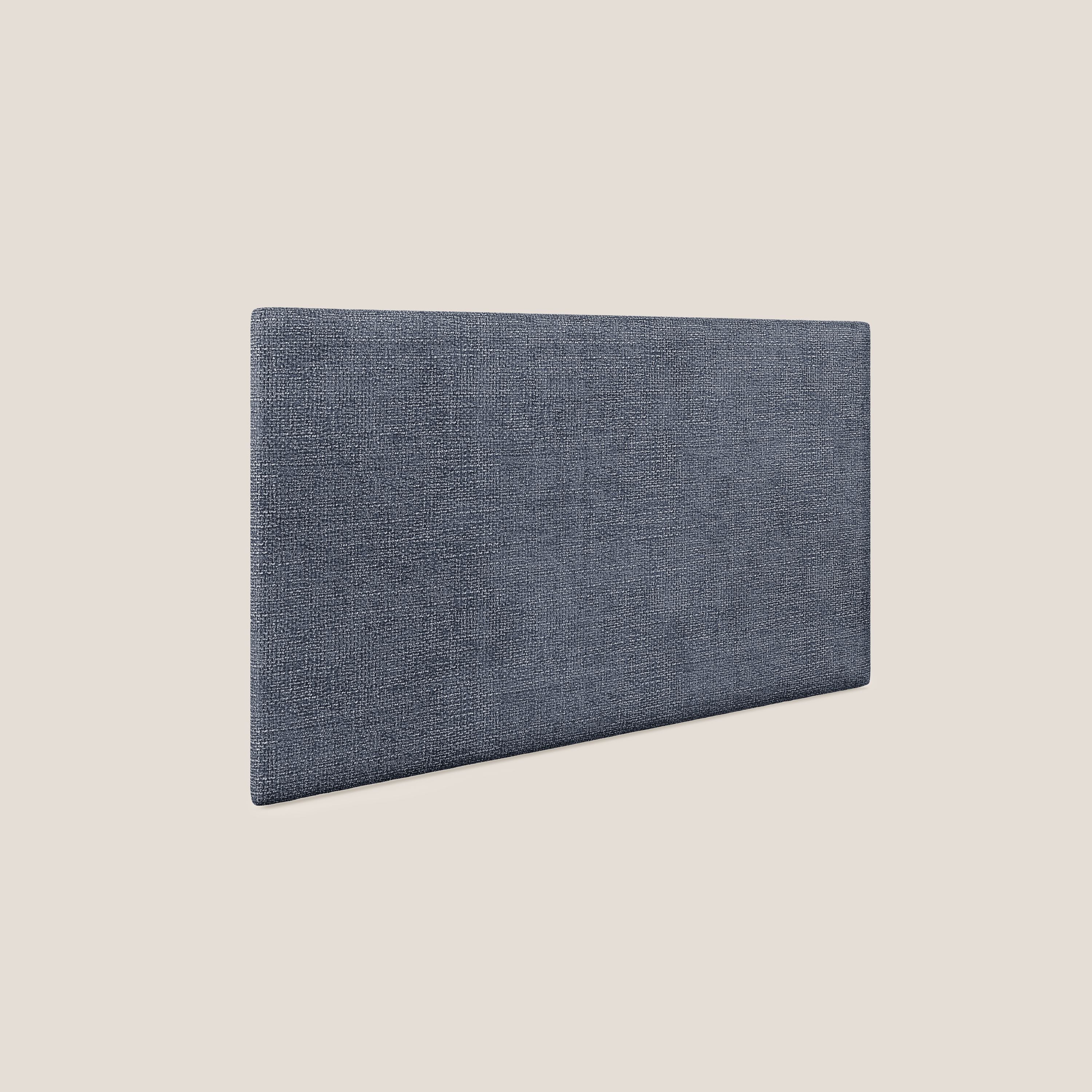 Testata pannello a muro piccola di varie dimensioni in morbido tessuto impermeabile T10 blu - divani.store