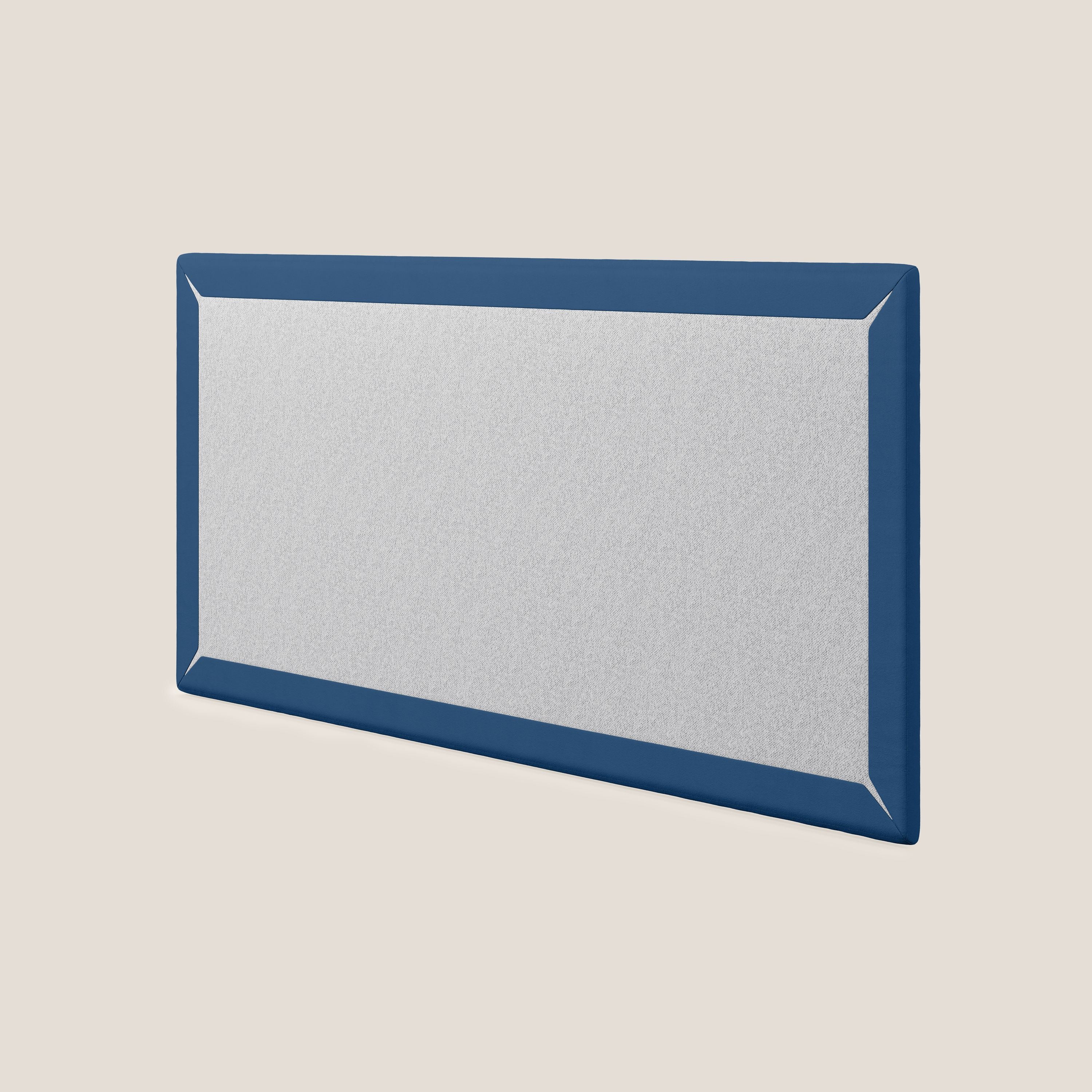 Testata pannello a muro media di varie dimensioni in microfibra smacchiabile T11 blu - divani.store
