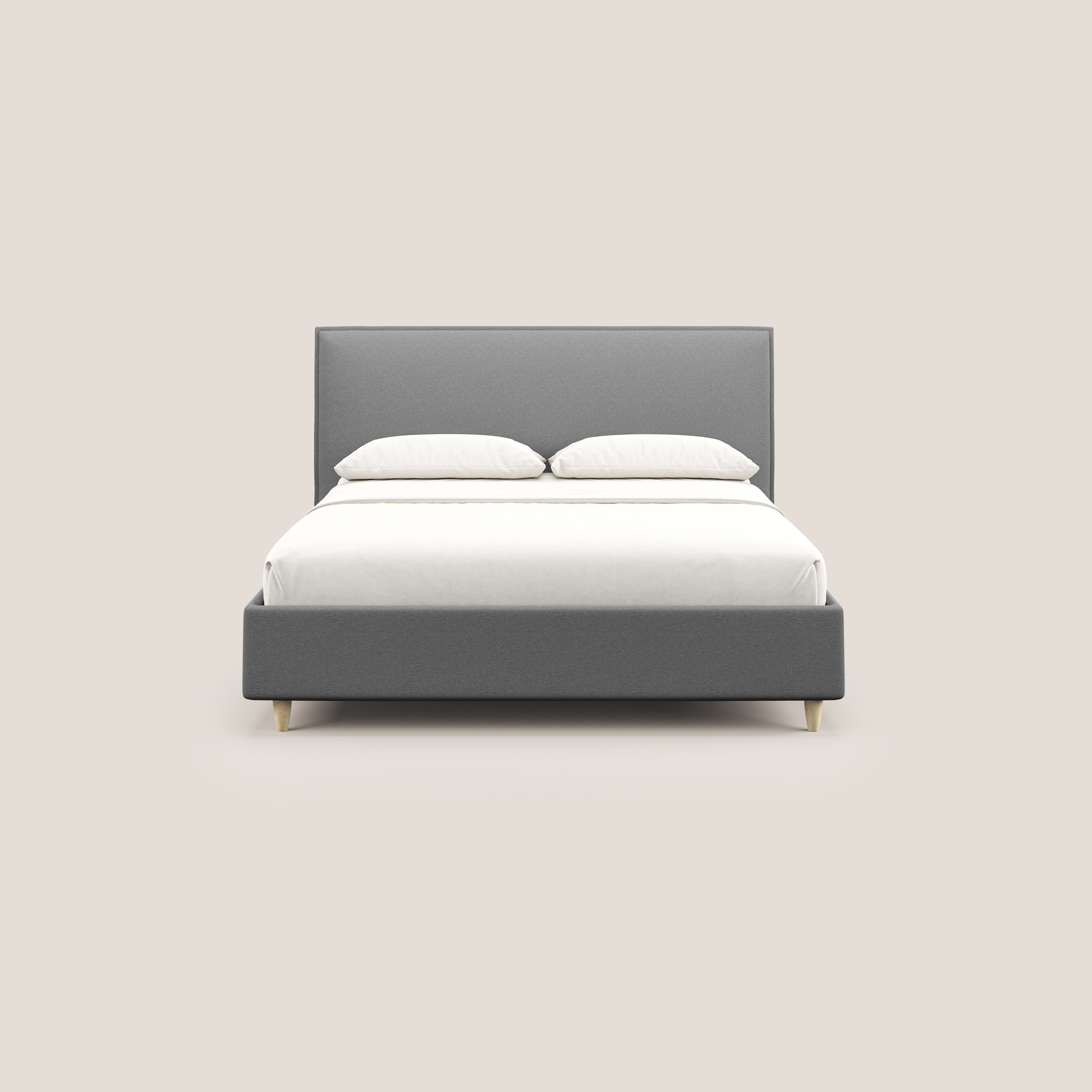Costanza letto contenitore e sfoderabile in tessuto misto cotone impermeabile T13 grigio - divani.store
