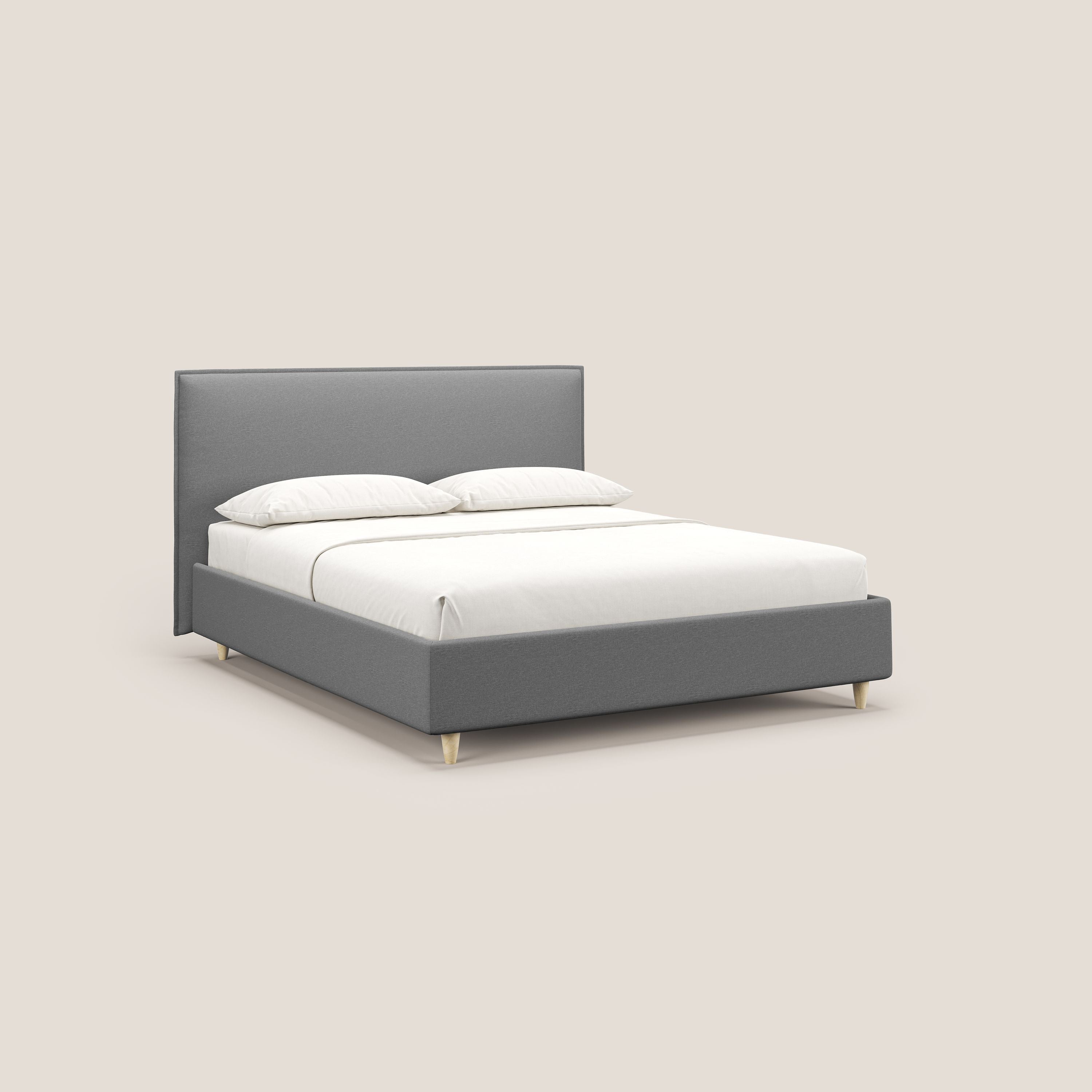 Costanza letto contenitore e sfoderabile in tessuto misto cotone impermeabile T13 grigio - divani.store