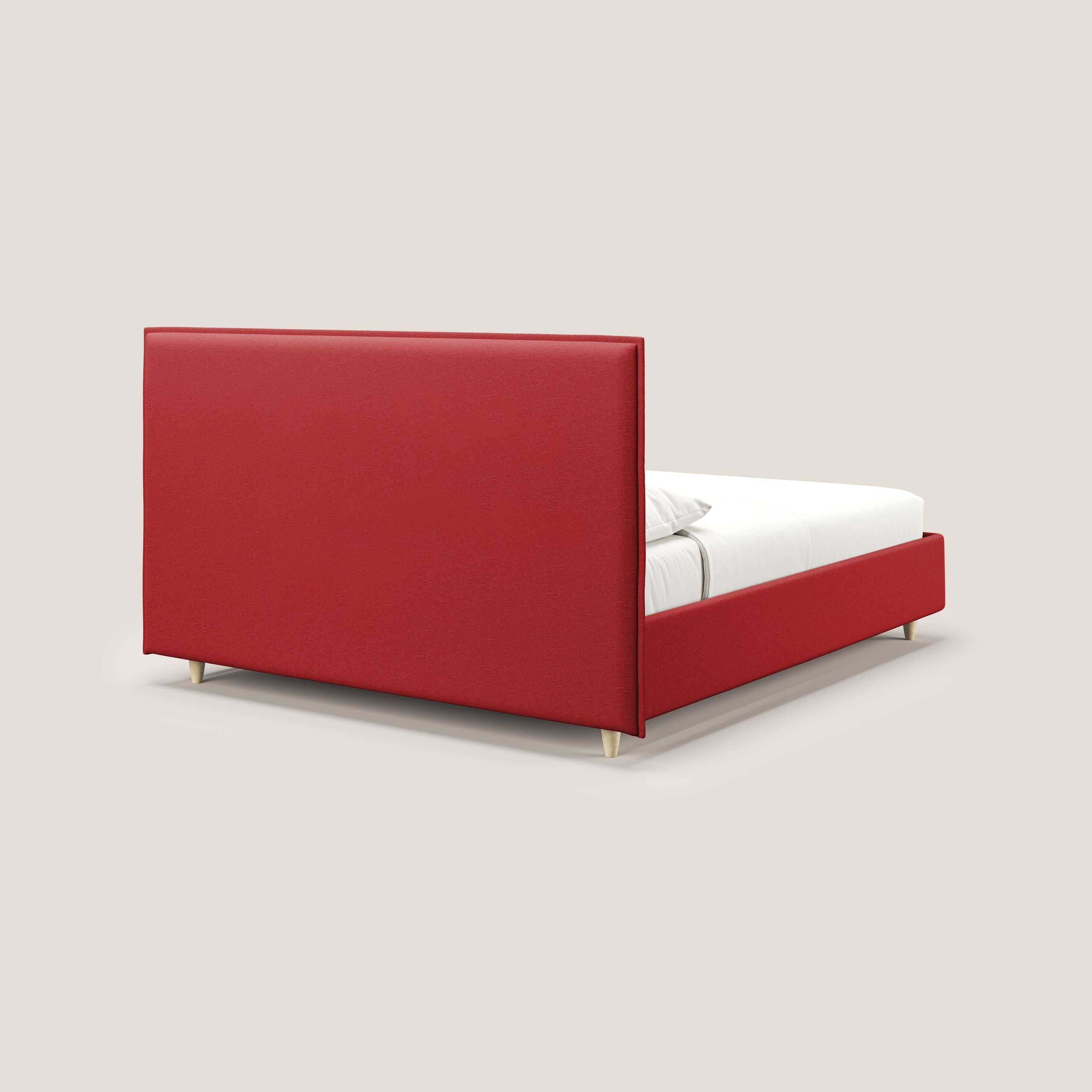 Costanza letto contenitore e sfoderabile in tessuto misto cotone impermeabile T13 rosso - divani.store