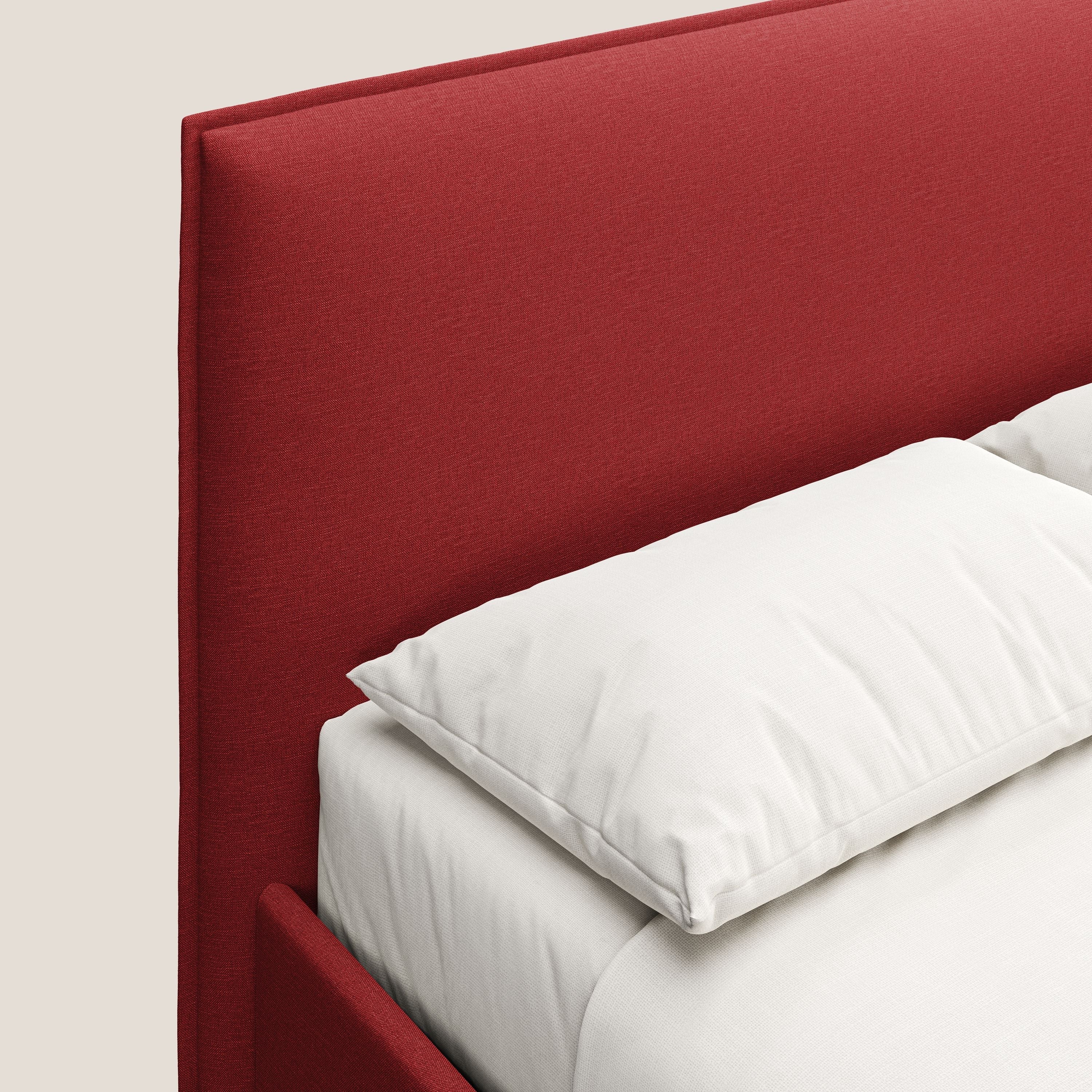 Costanza letto contenitore e sfoderabile in tessuto misto cotone impermeabile T13 rosso - divani.store