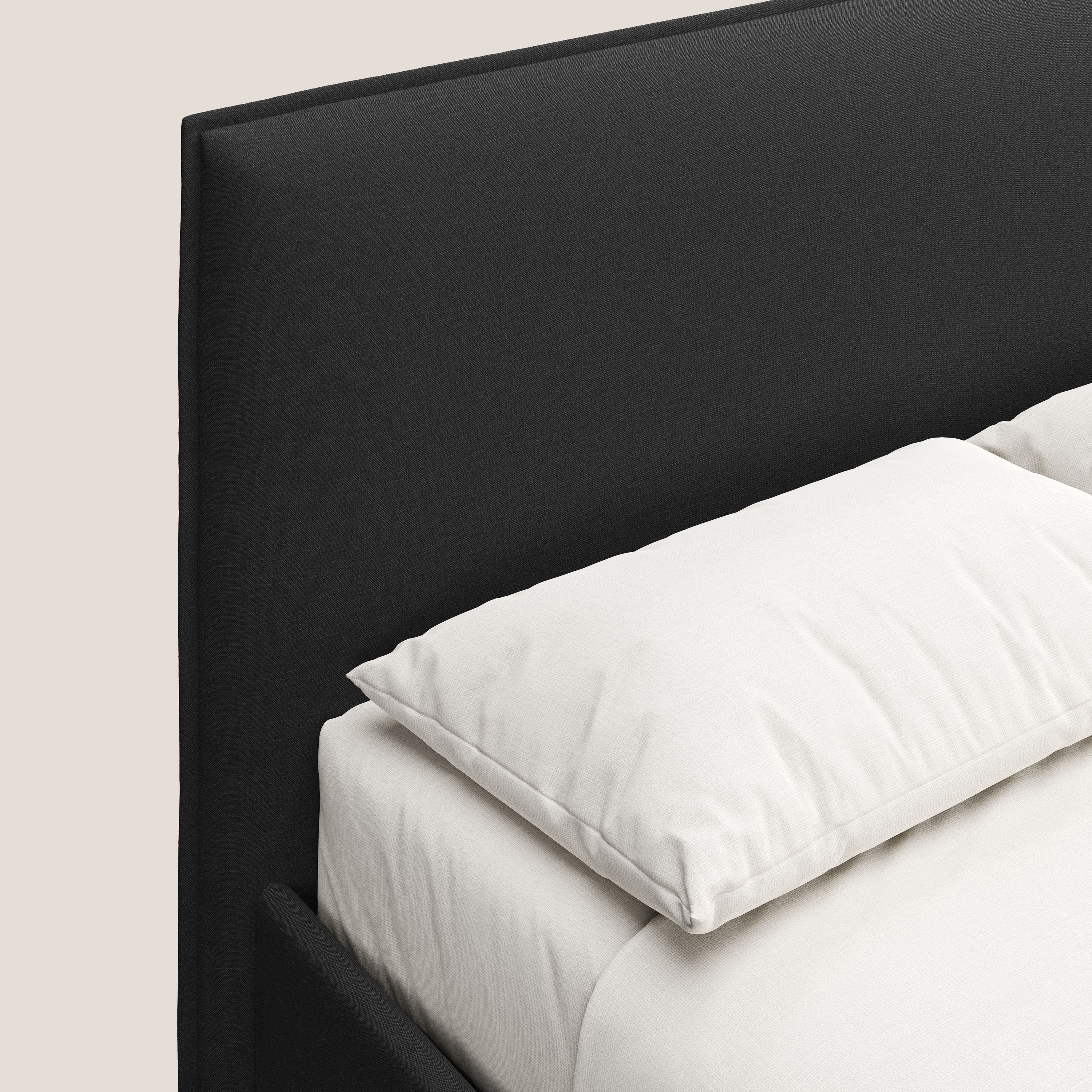Costanza letto contenitore e sfoderabile in tessuto misto cotone impermeabile T13 antracite - divani.store