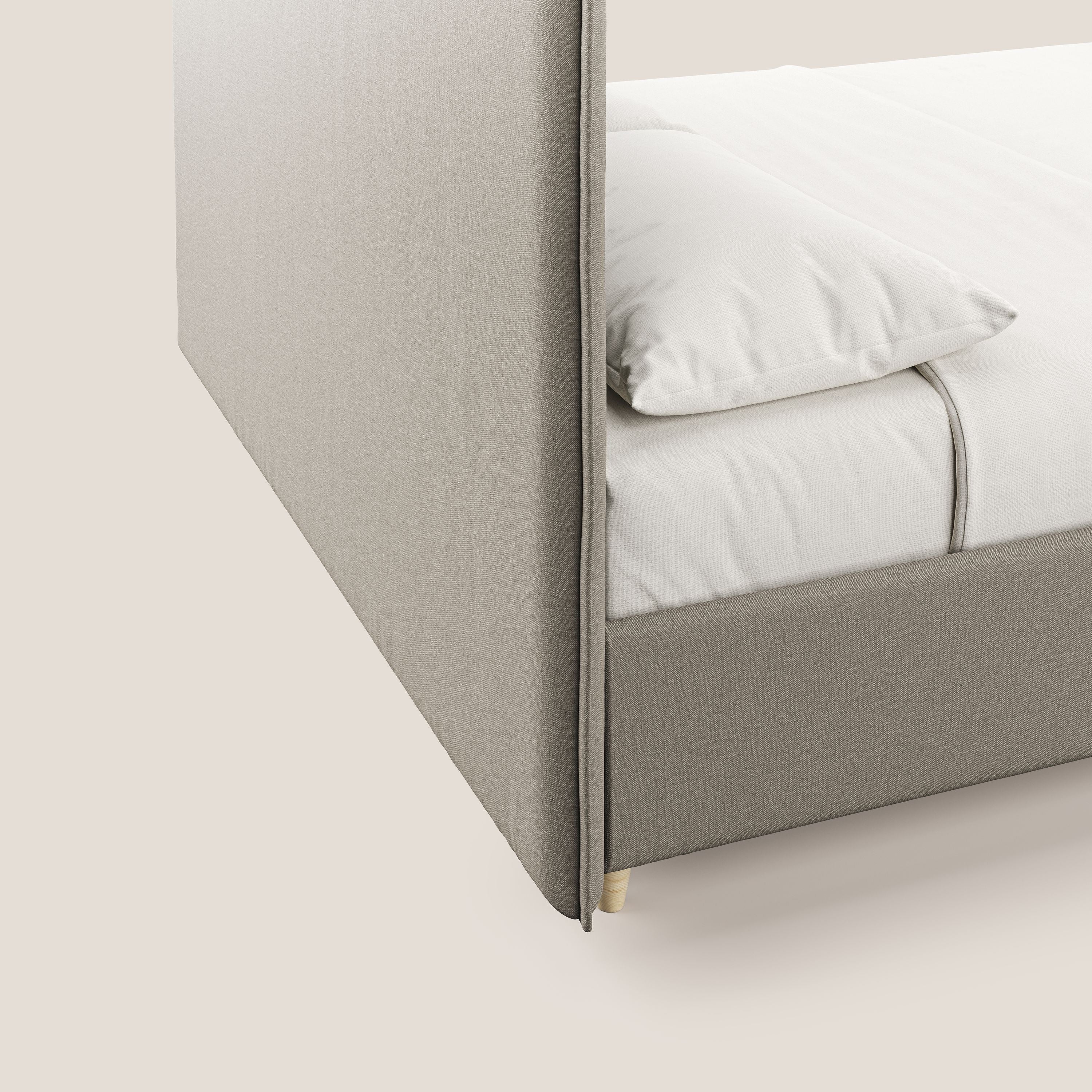 Costanza letto contenitore e sfoderabile in tessuto misto cotone impermeabile T13 panna - divani.store