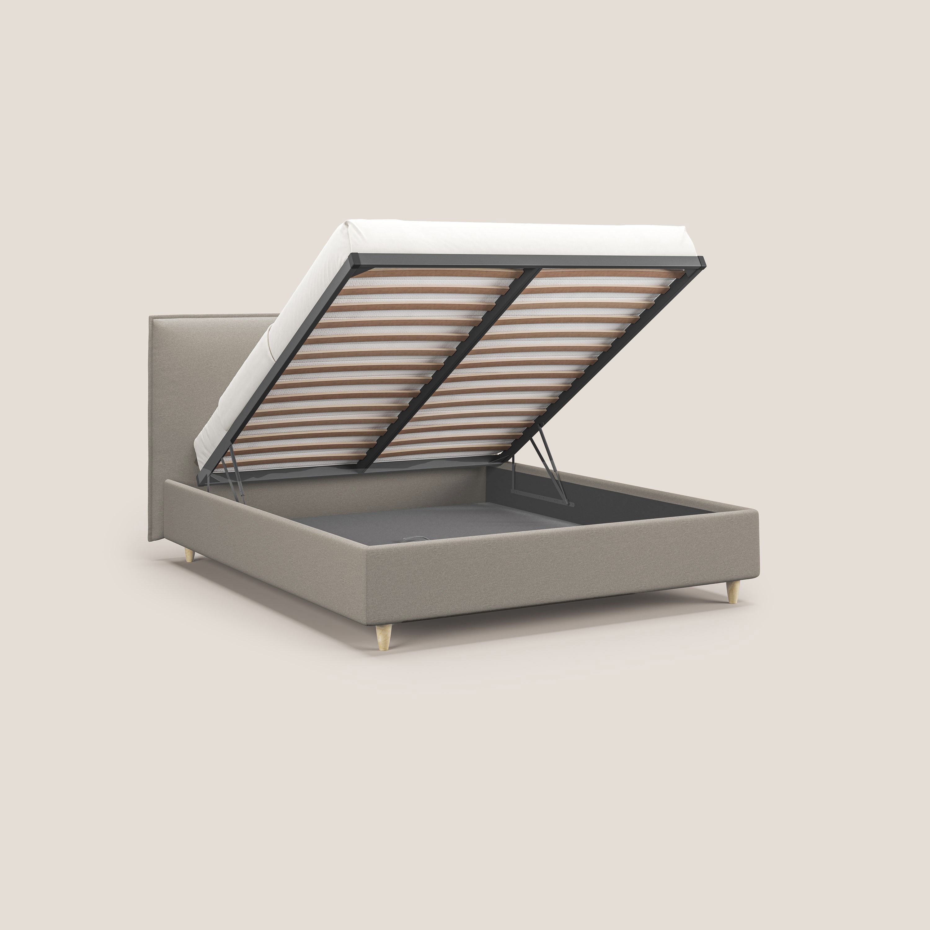 Costanza letto contenitore e sfoderabile in tessuto misto cotone impermeabile T13 panna - divani.store