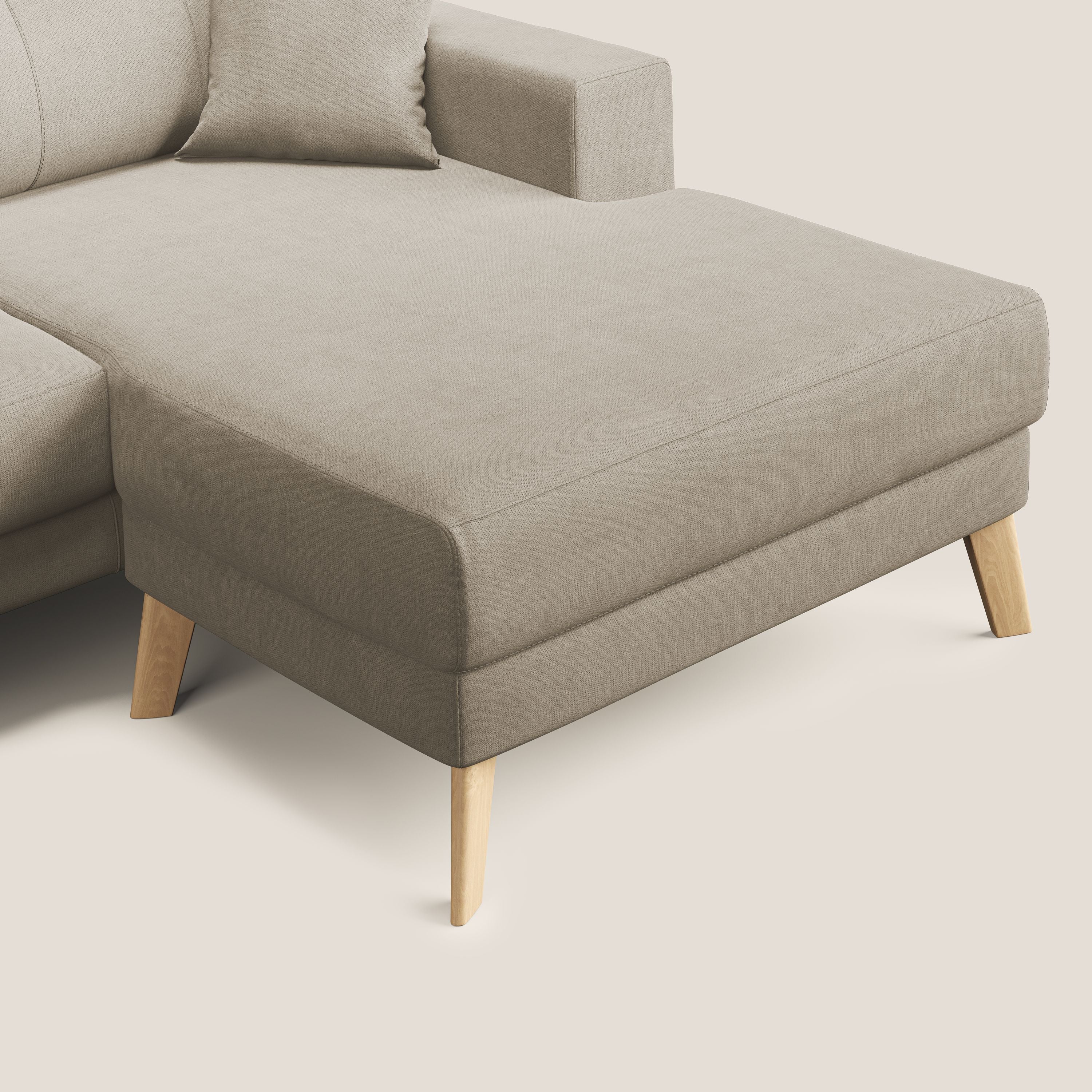 Danish divano angolare REVERSIBILE in tessuto morbido impermeabile T02 beige - divani.store