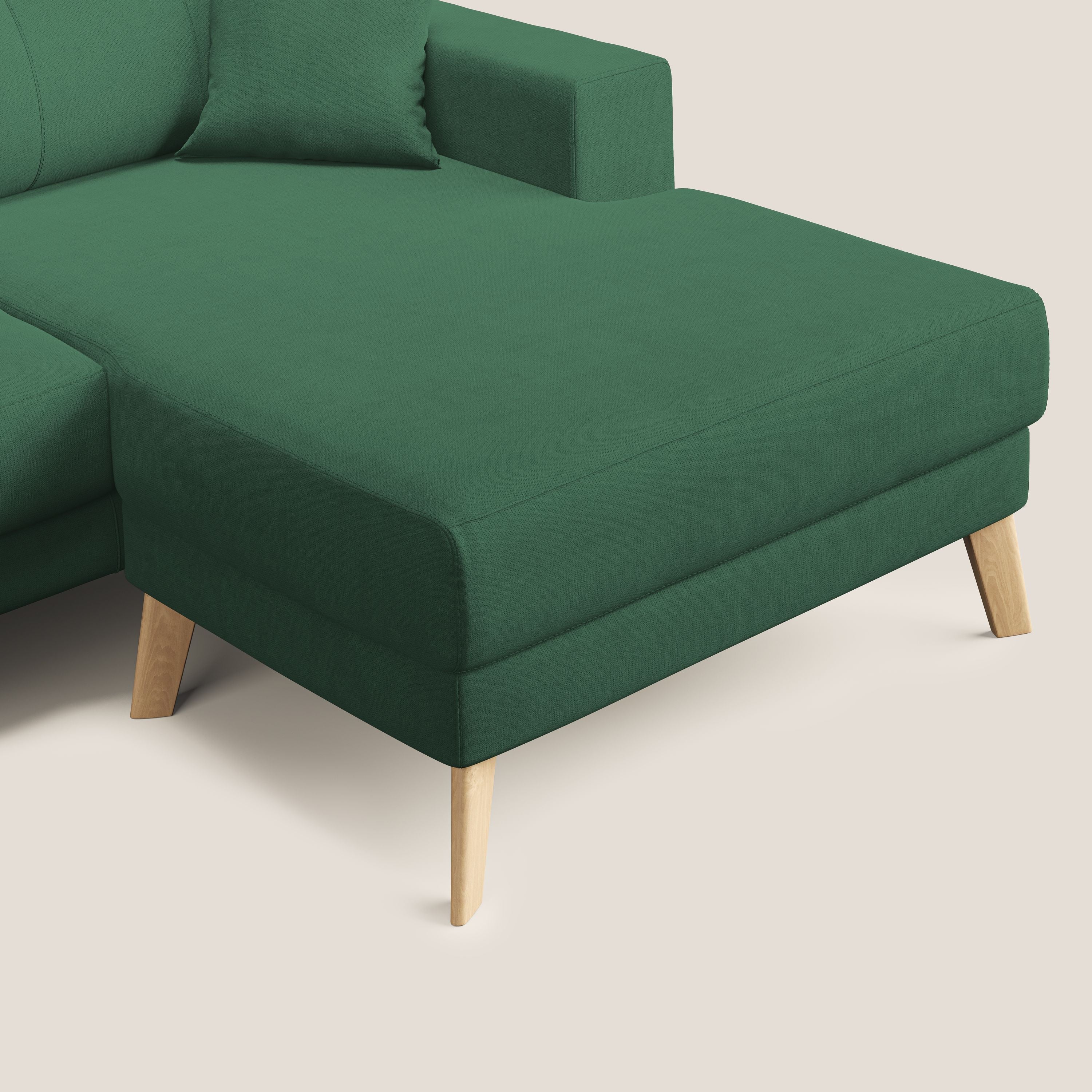 Danish divano angolare REVERSIBILE in tessuto morbido impermeabile T02 verde - divani.store