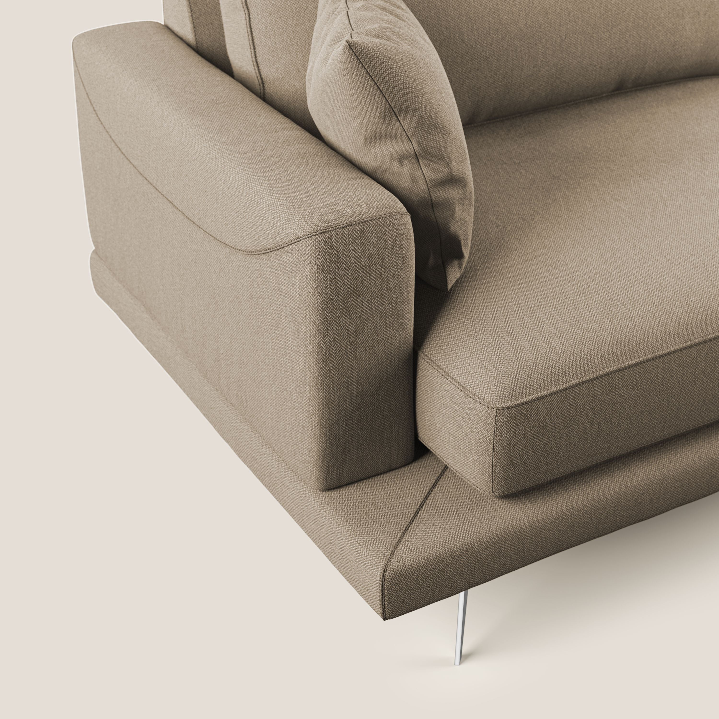 Dorian divano moderno in tessuto morbido antimacchia T05 beige - divani.store