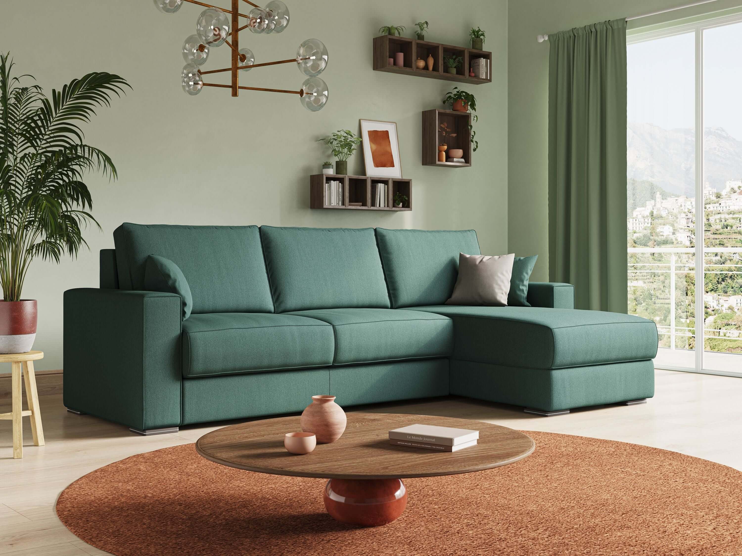 Shop online Dream Divano letto angolare in tessuto smacchiabile T05 panna - divani.store