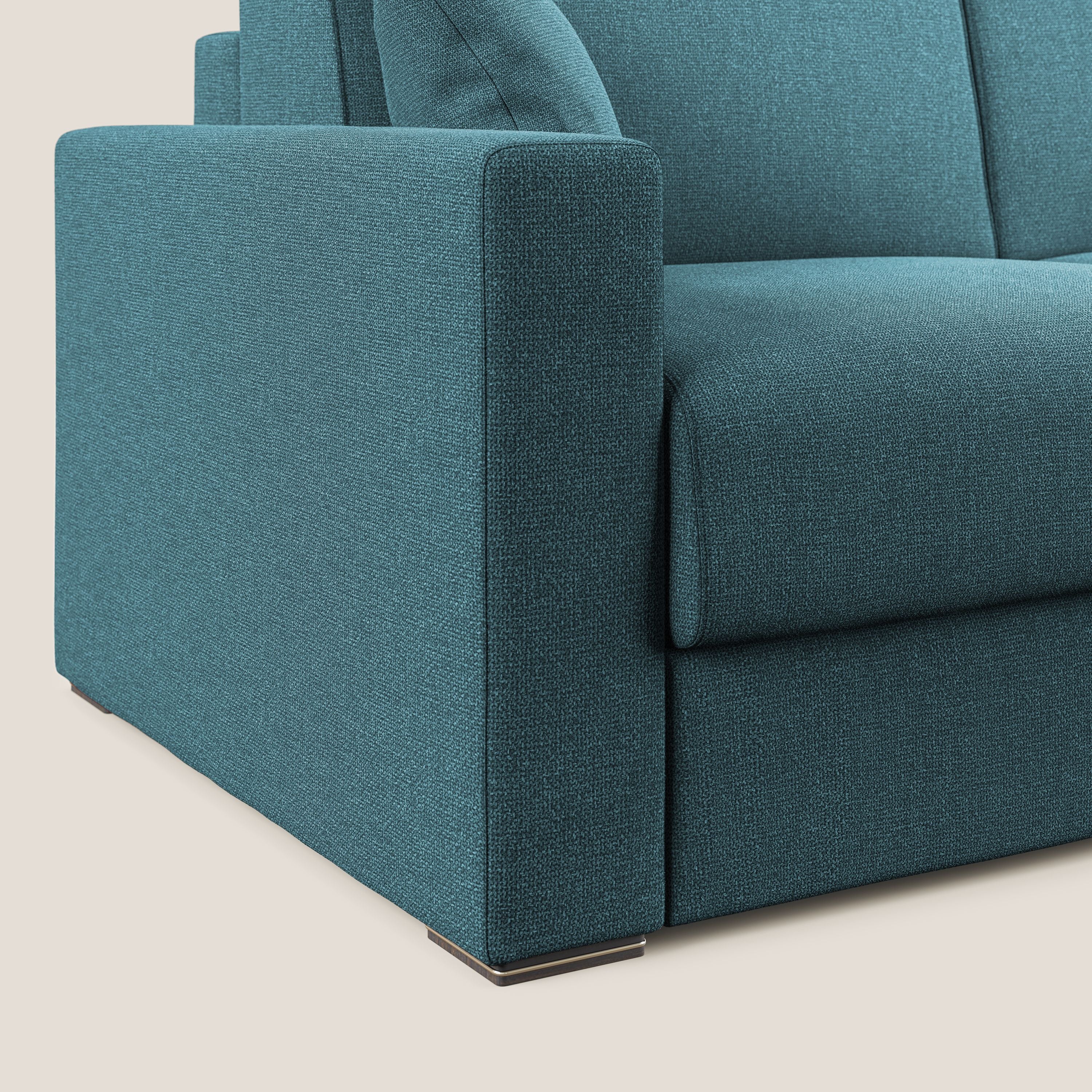 Best Divano letto matrimoniale in tessuto smacchiabile QuickClean T08 azzurro - divani.store