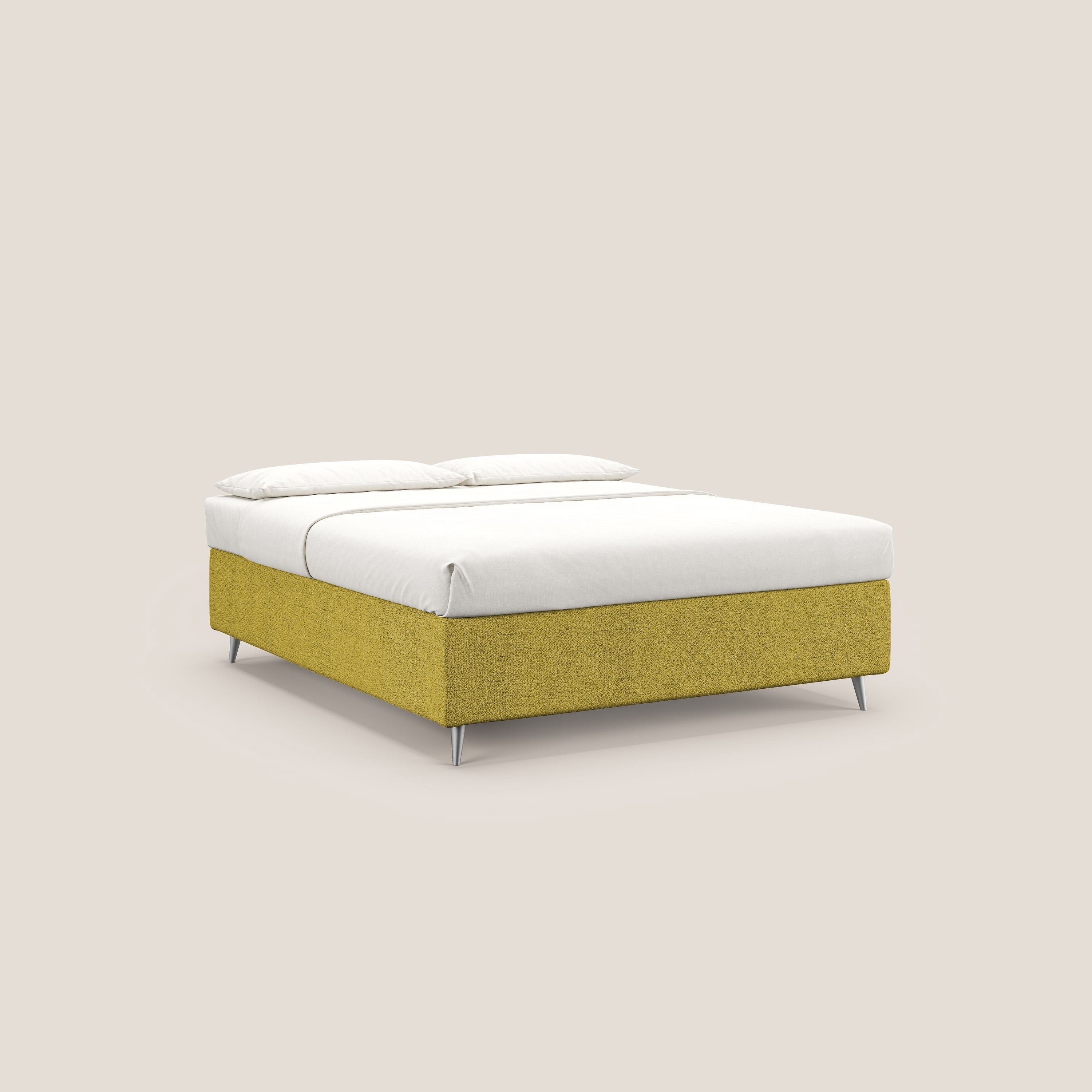 Febe sommier compatto con grande capienza del contenitore in tessuto impermeabile T03 giallo - divani.store