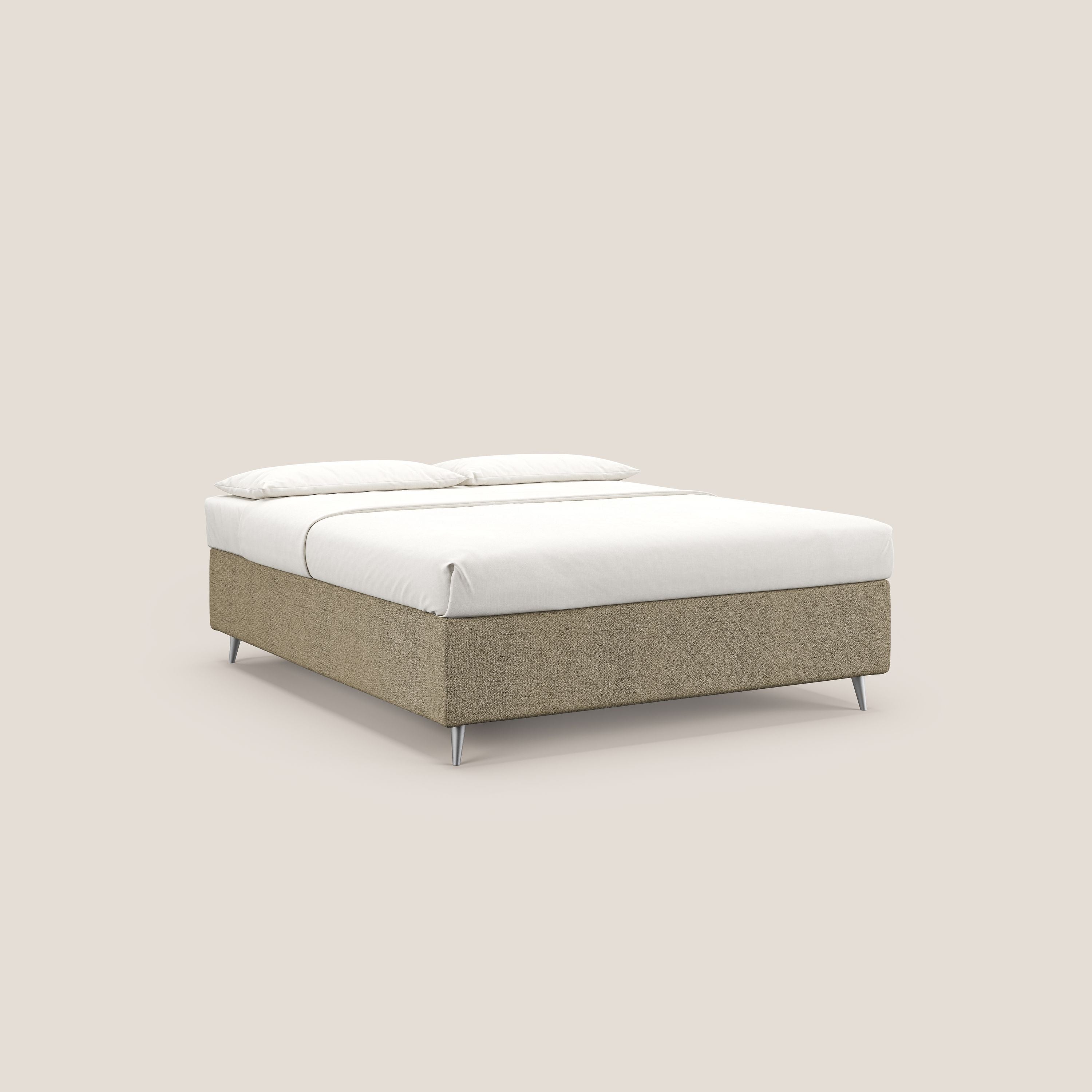 Febe sommier compatto con grande capienza del contenitore in tessuto impermeabile T03 marrone - divani.store