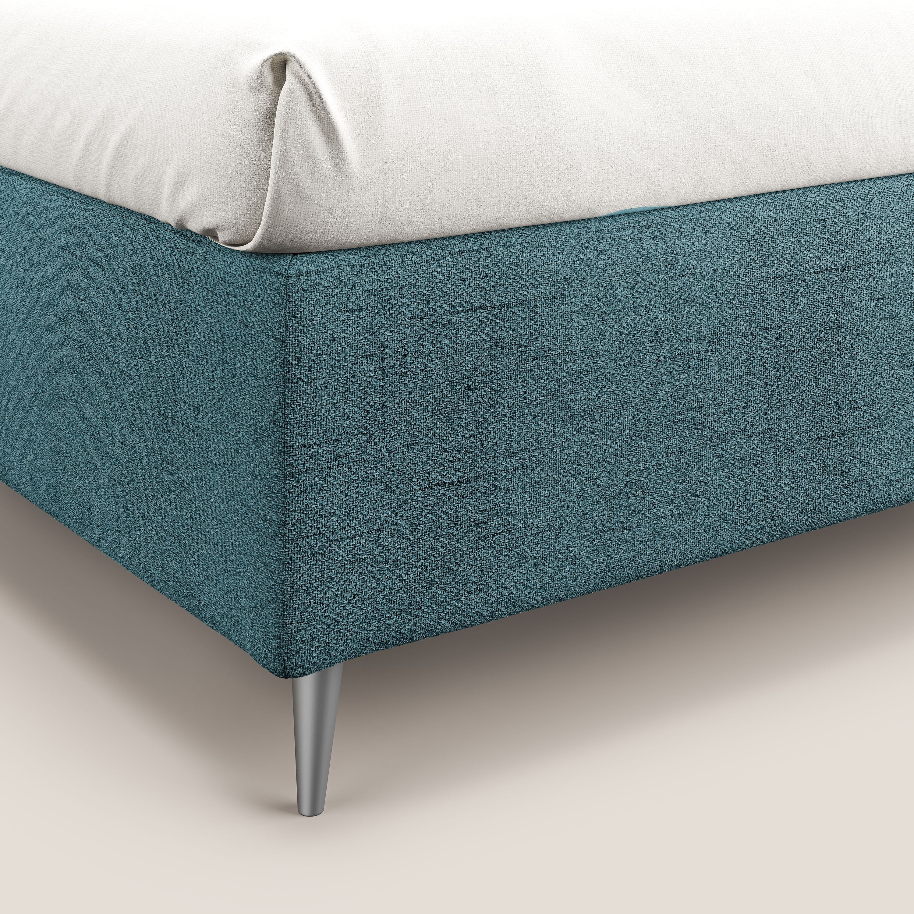 Febe sommier compatto con grande capienza del contenitore in tessuto impermeabile T03 azzurro - divani.store