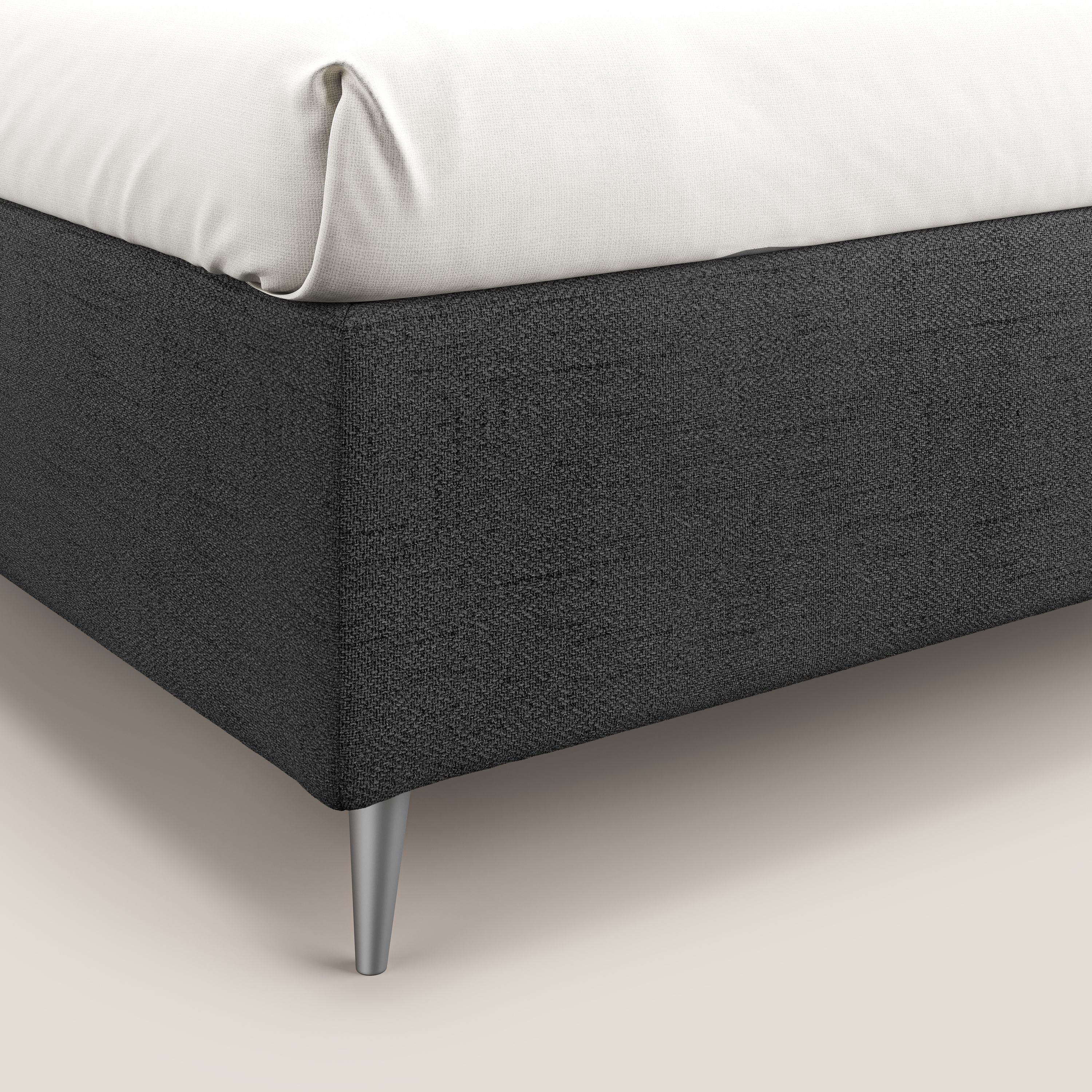 Febe sommier compatto con grande capienza del contenitore in tessuto impermeabile T03 grigio - divani.store