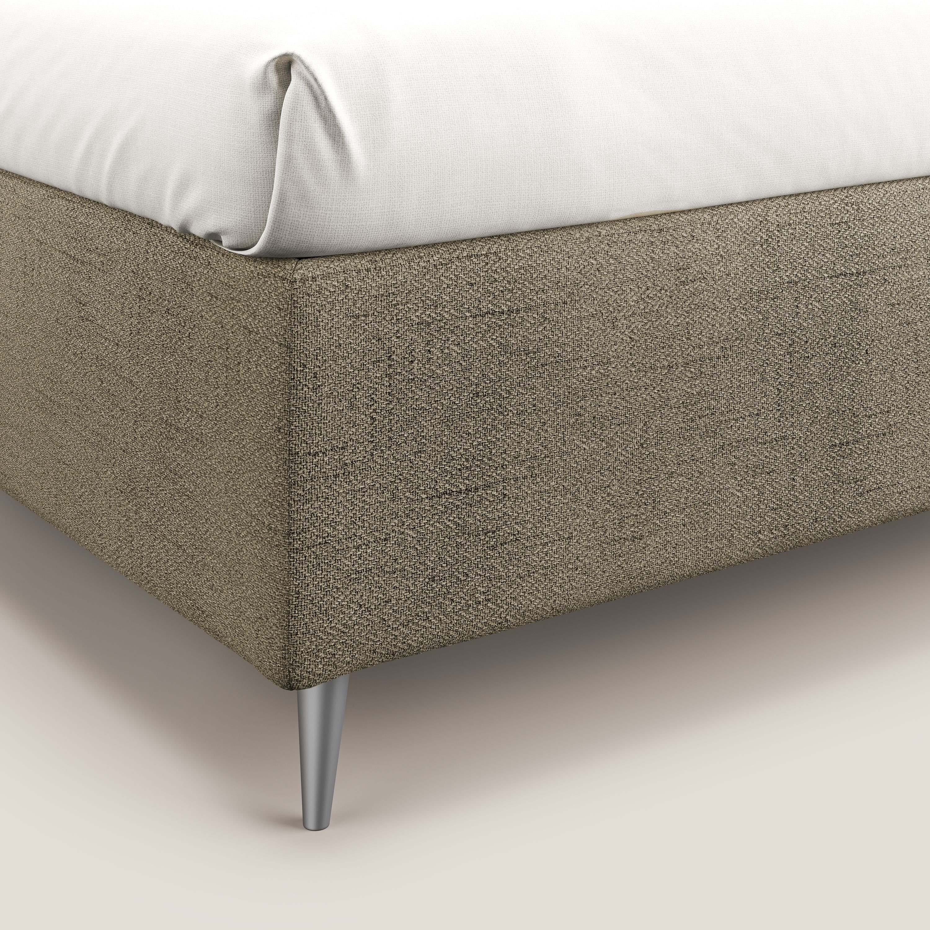 Febe sommier compatto con grande capienza del contenitore in tessuto impermeabile T03 marrone - divani.store