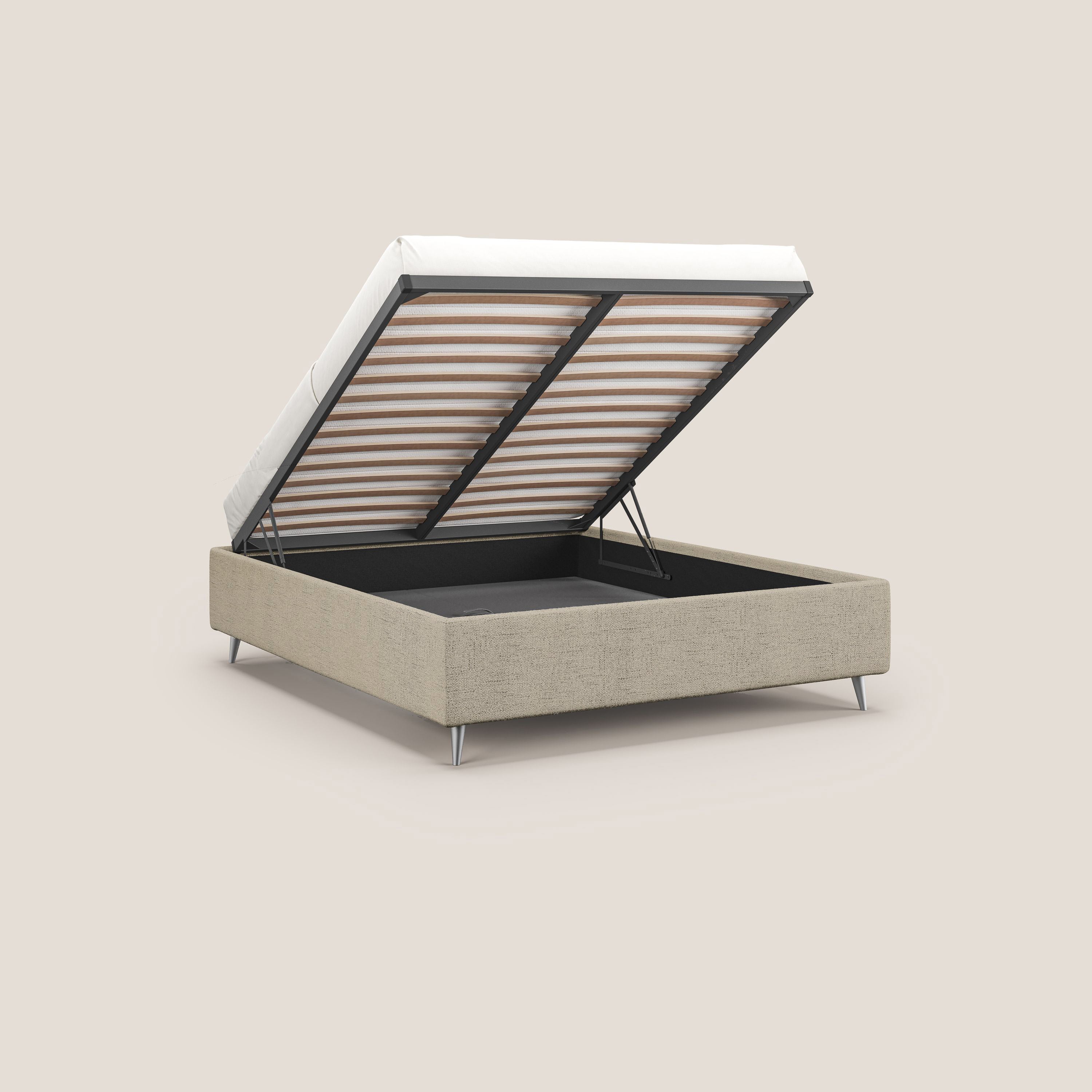 Febe sommier compatto con grande capienza del contenitore in tessuto impermeabile T03 beige - divani.store