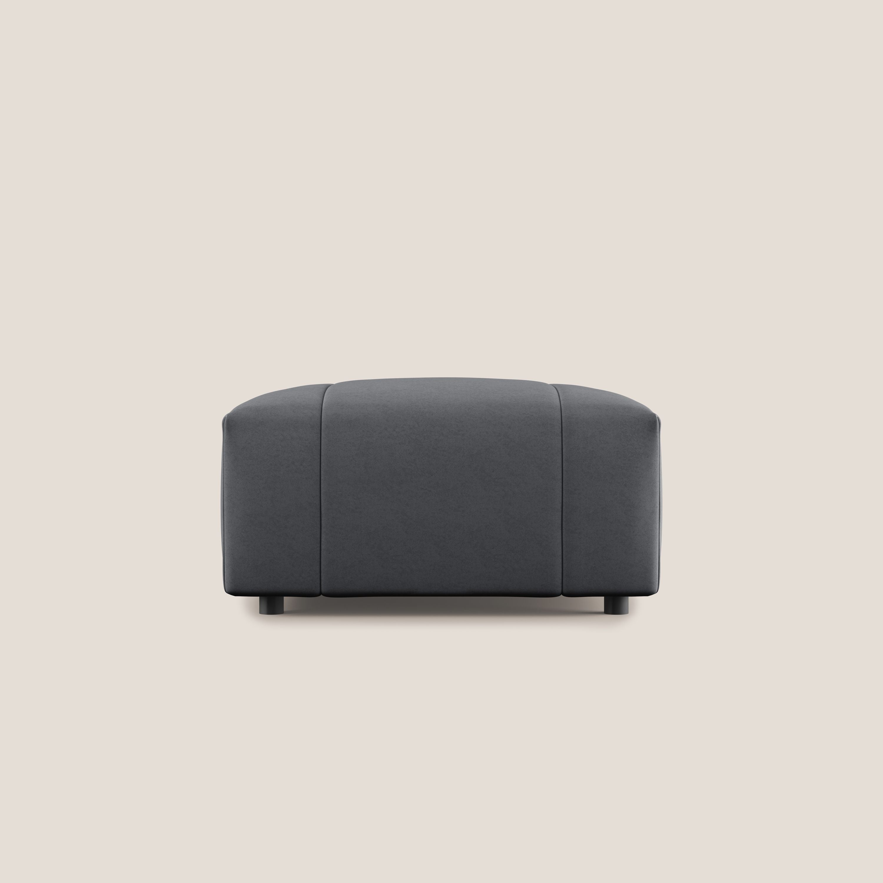 Giotto pouf in morbida microfibra effetto velluto impermeabile idrorepellente T09 grigio - divani.store