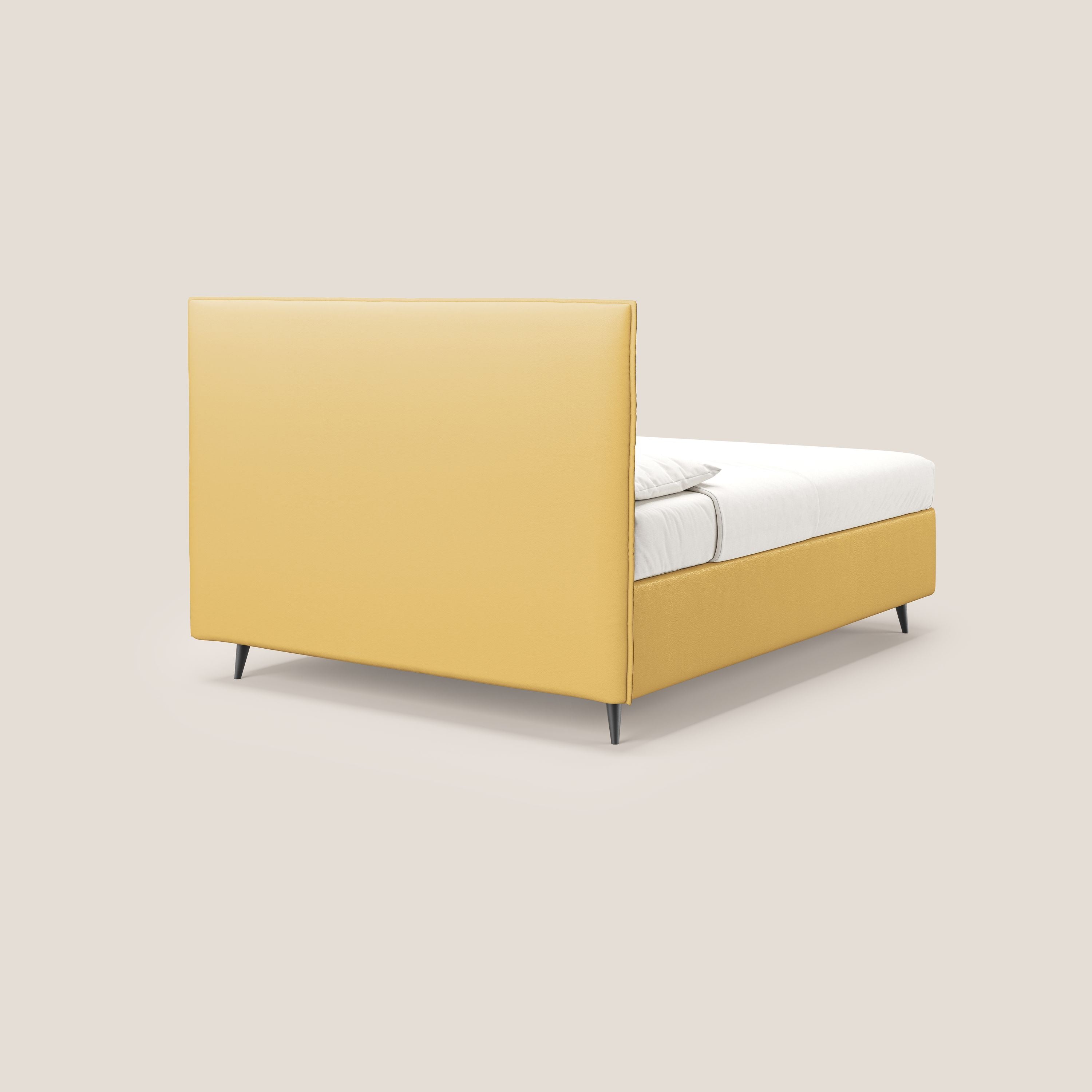 Greta letto contenitore dimensioni SLIM con testata trapuntata in ecopelle impermeabile T04 - divani.store