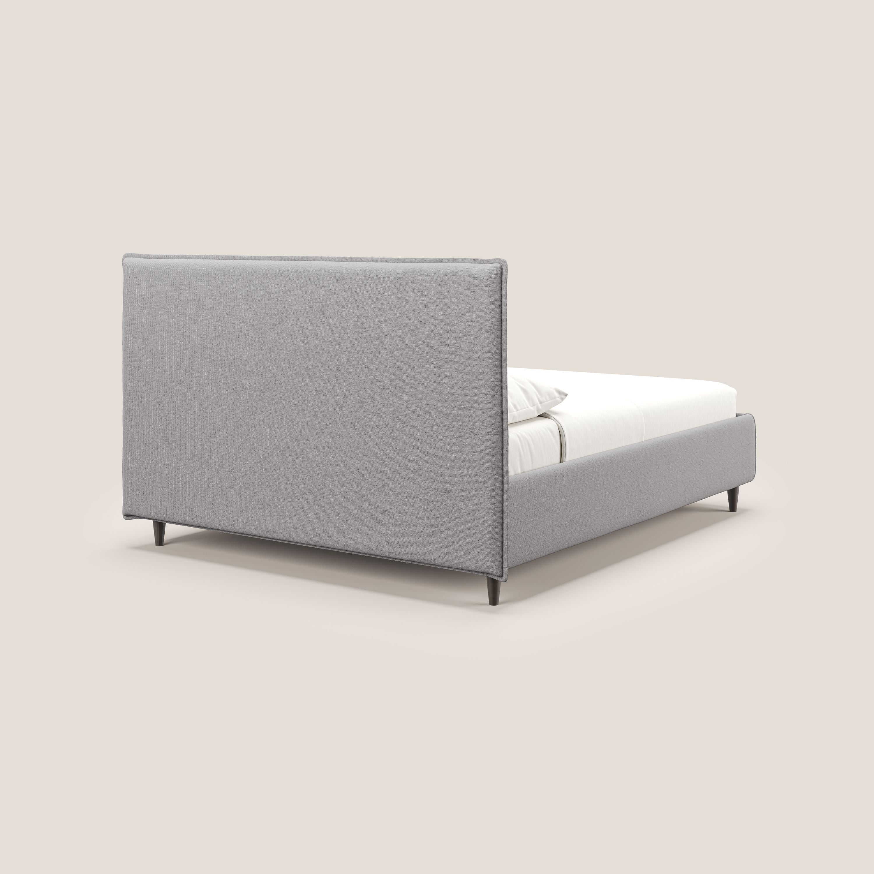 Hunter letto imbottito contenitore sfoderabile in tessuto impermeabile fiammato T19 grigio - divani.store